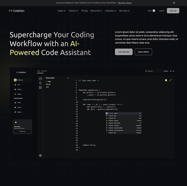 Codegen - Ai Saas Website Template