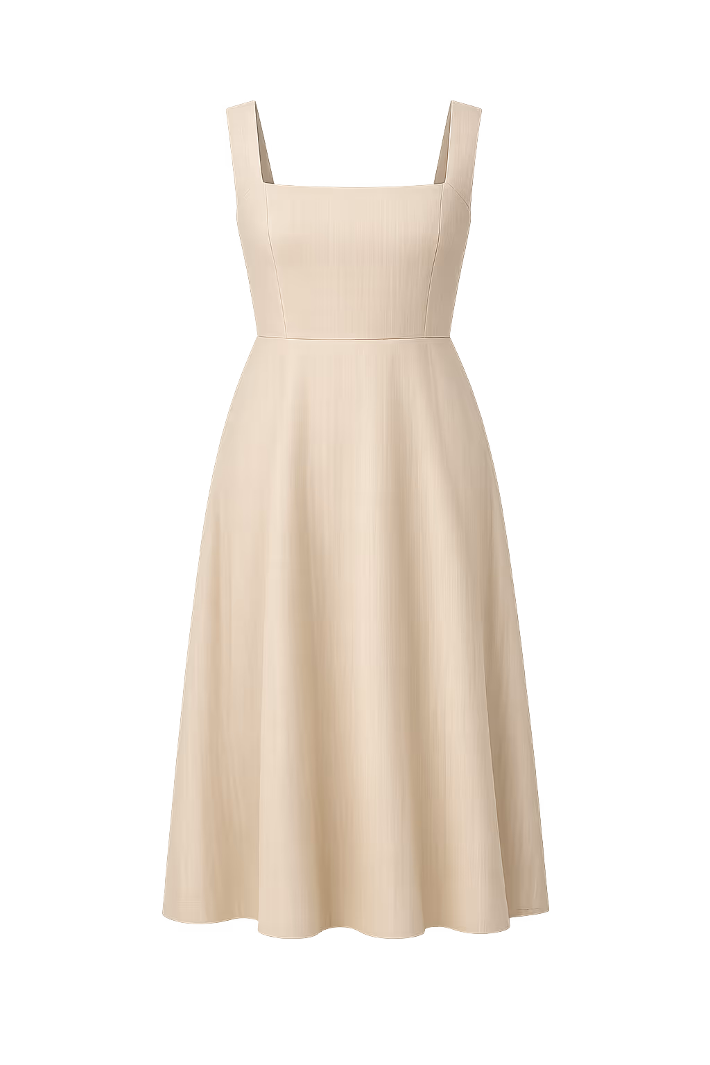 Elegant linen midi dress on mannequin