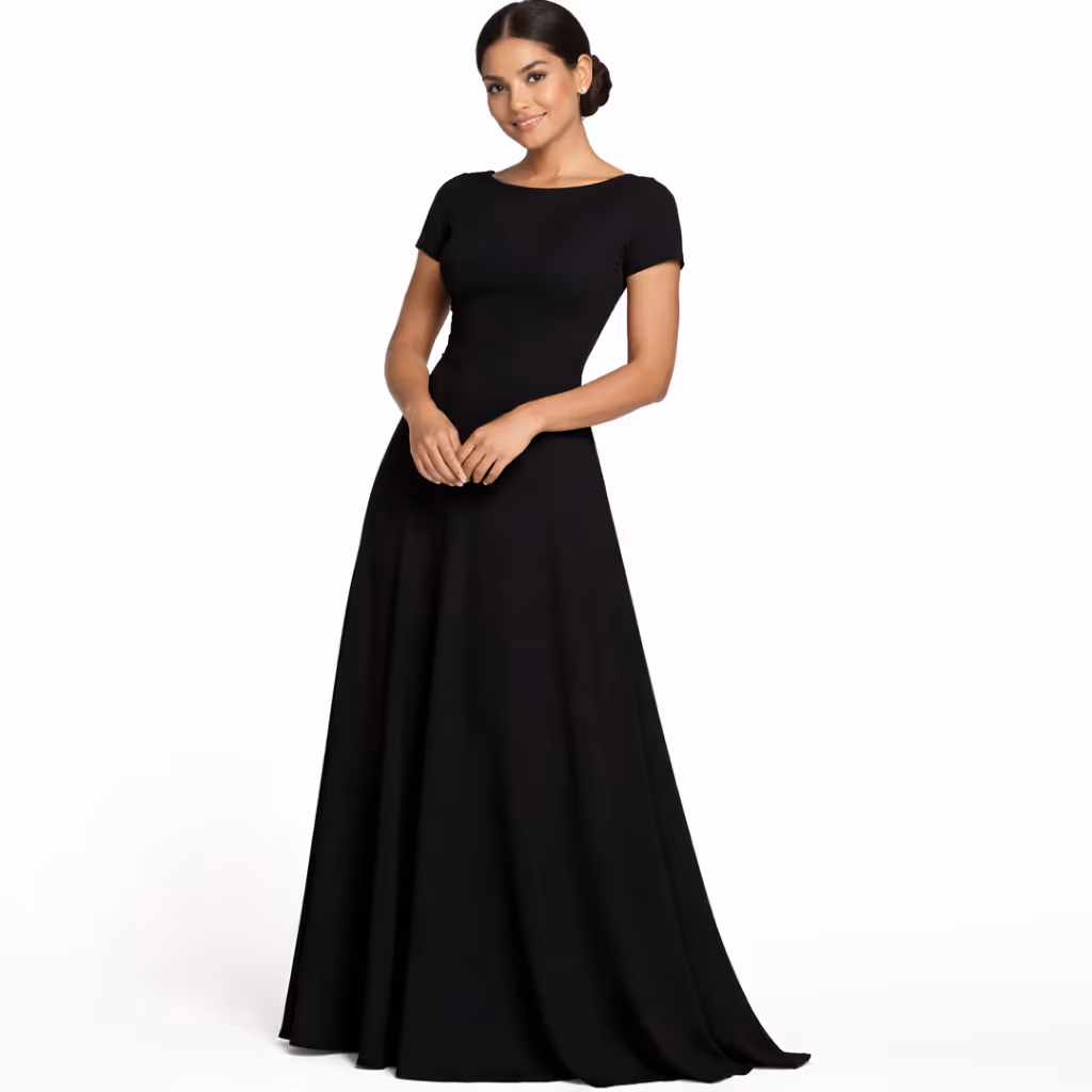 Champagne Satin A-Line Gown