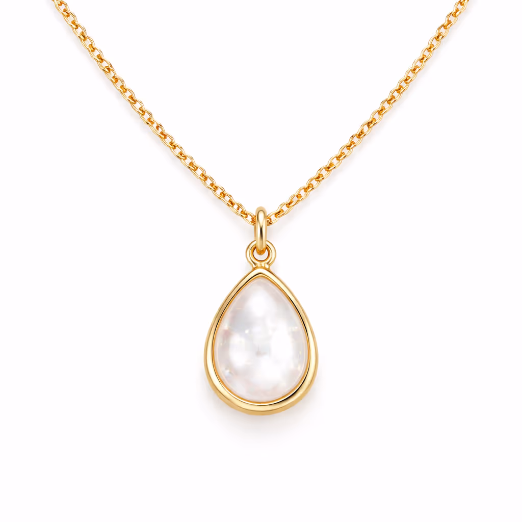 Gold Mother-of-Pearl Pendant Necklace