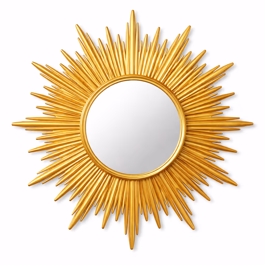 Golden Sunburst Oversized Wall Mirror