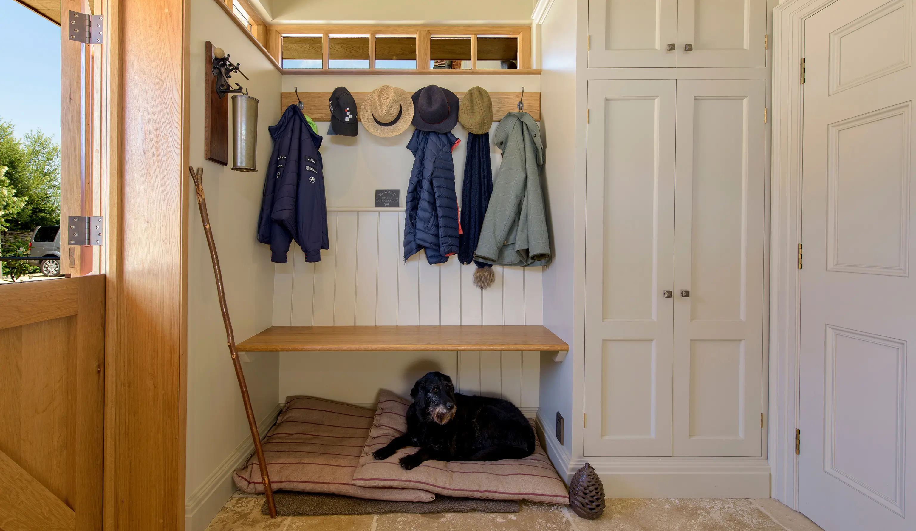 Carpentry in luxury home boot room