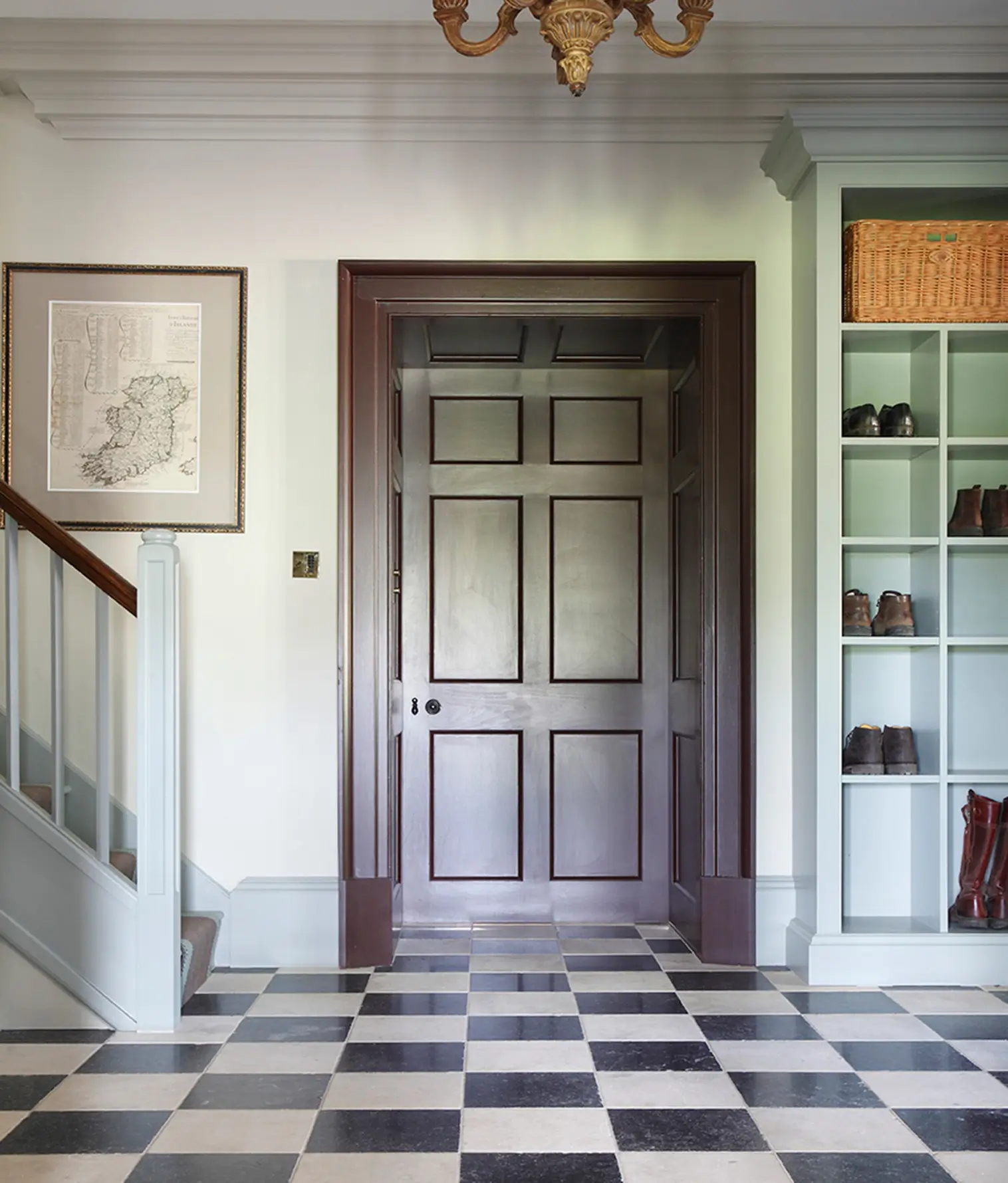 Bespoke timber storage, doors and staircase in Hampshire, Maine house