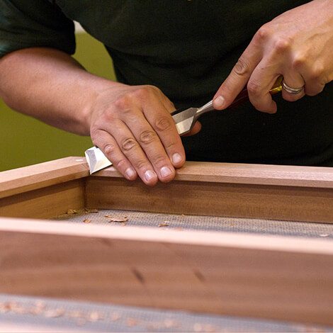 Close up of carpenter at work