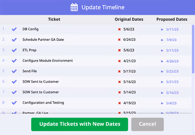 Update-timeline