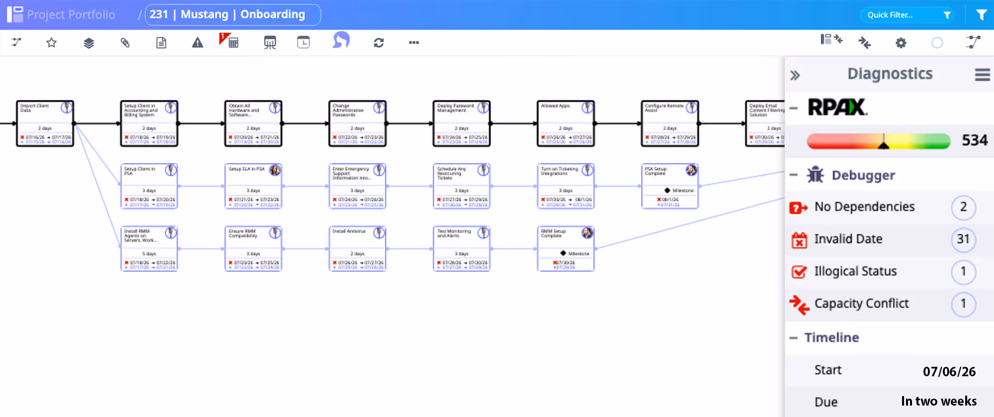 CriticalPath on time screenshot