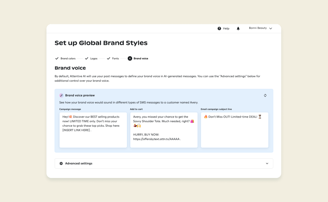 Attentive Brand Voice AI