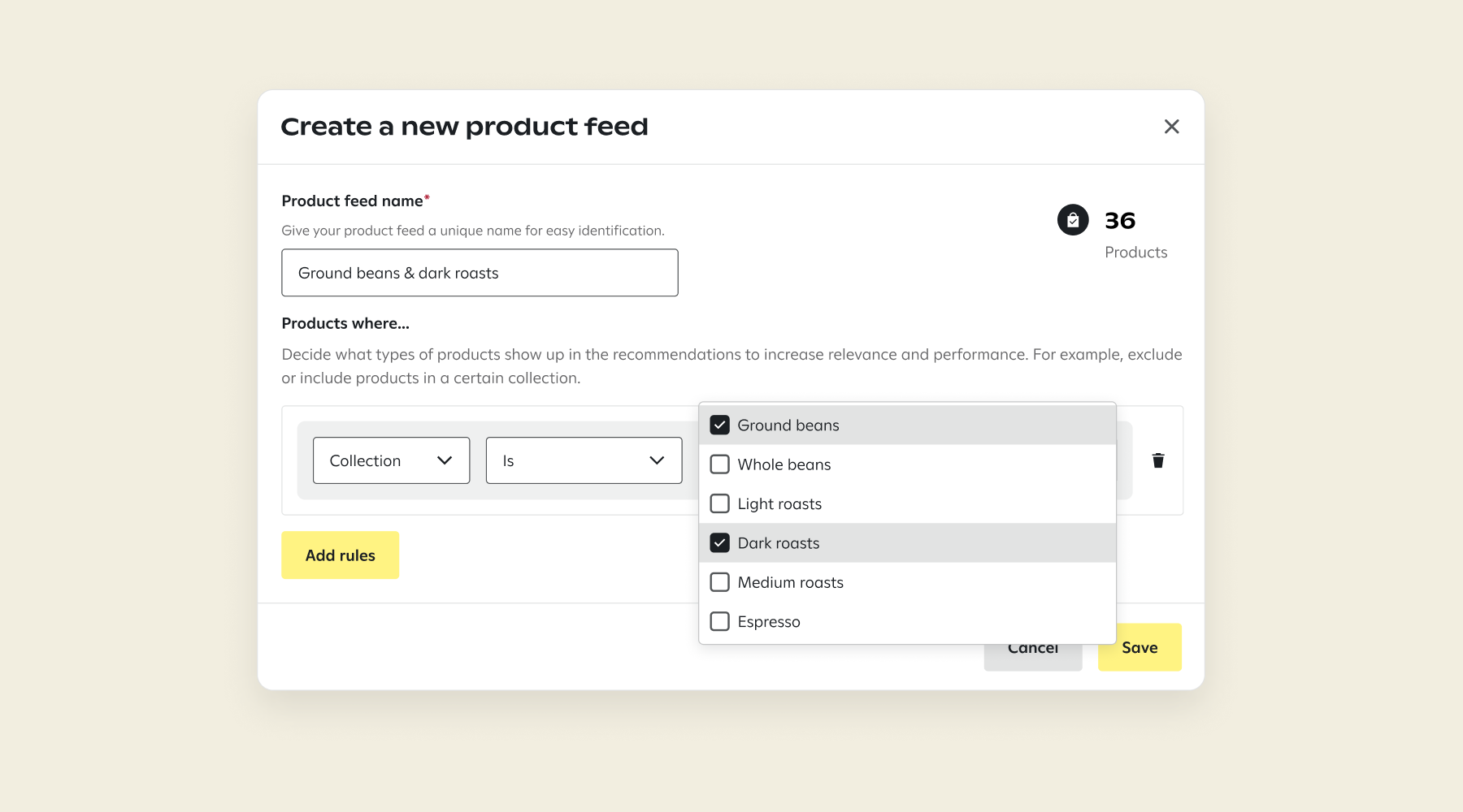 Attentive enhanced Product Feeds