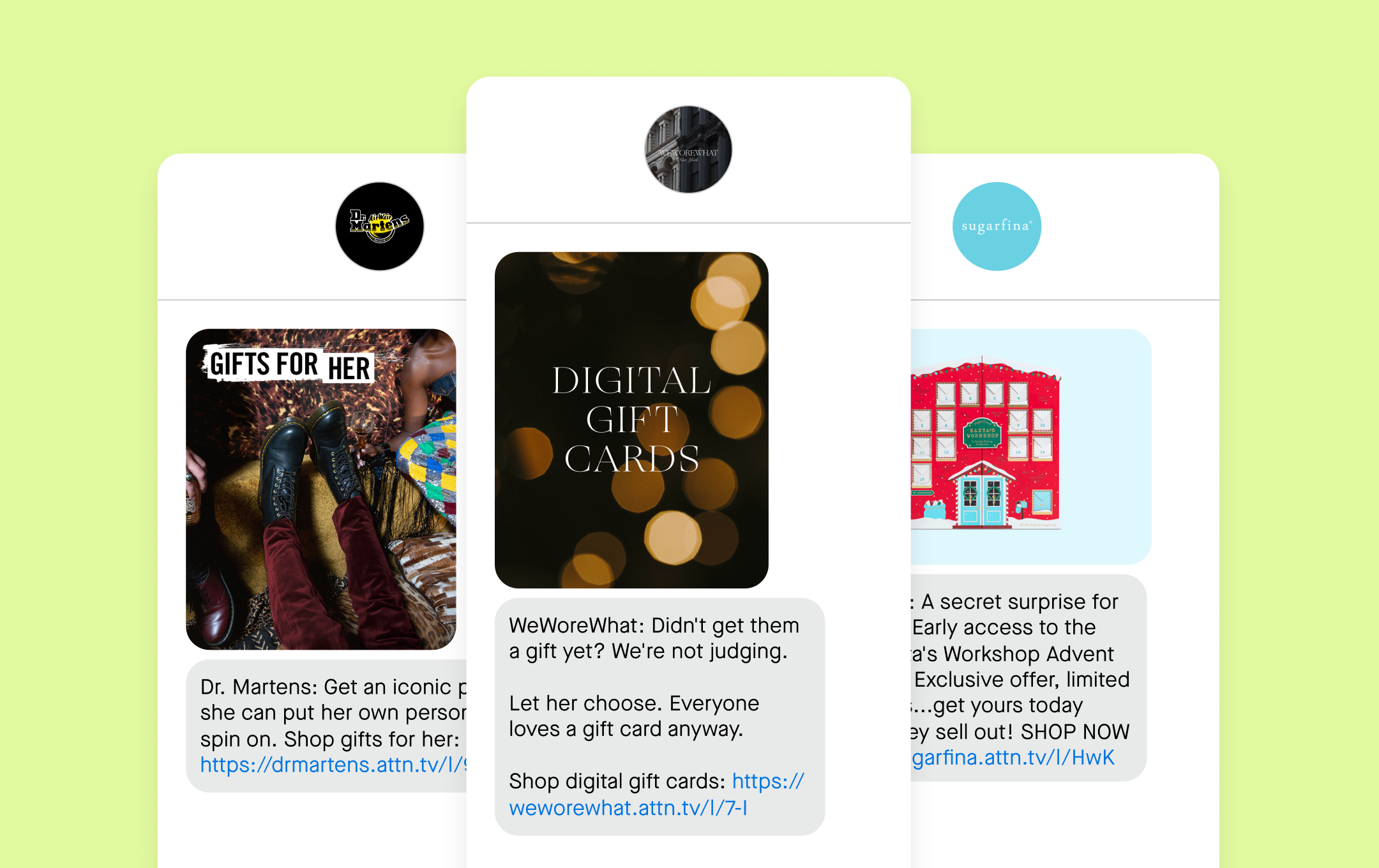3 text message examples