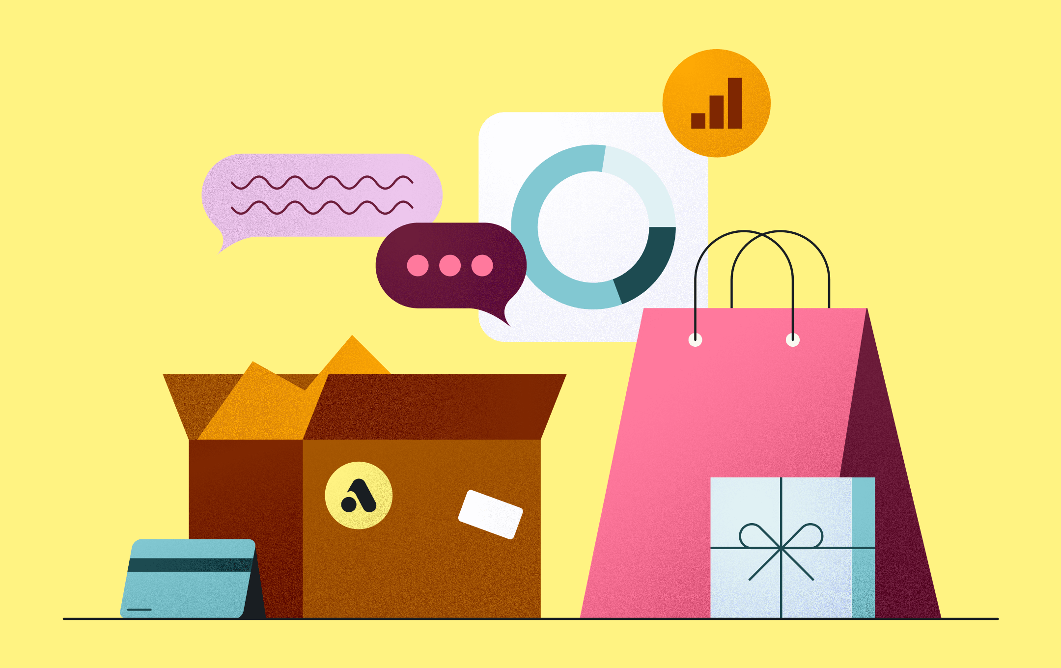 shopping bags and boxes