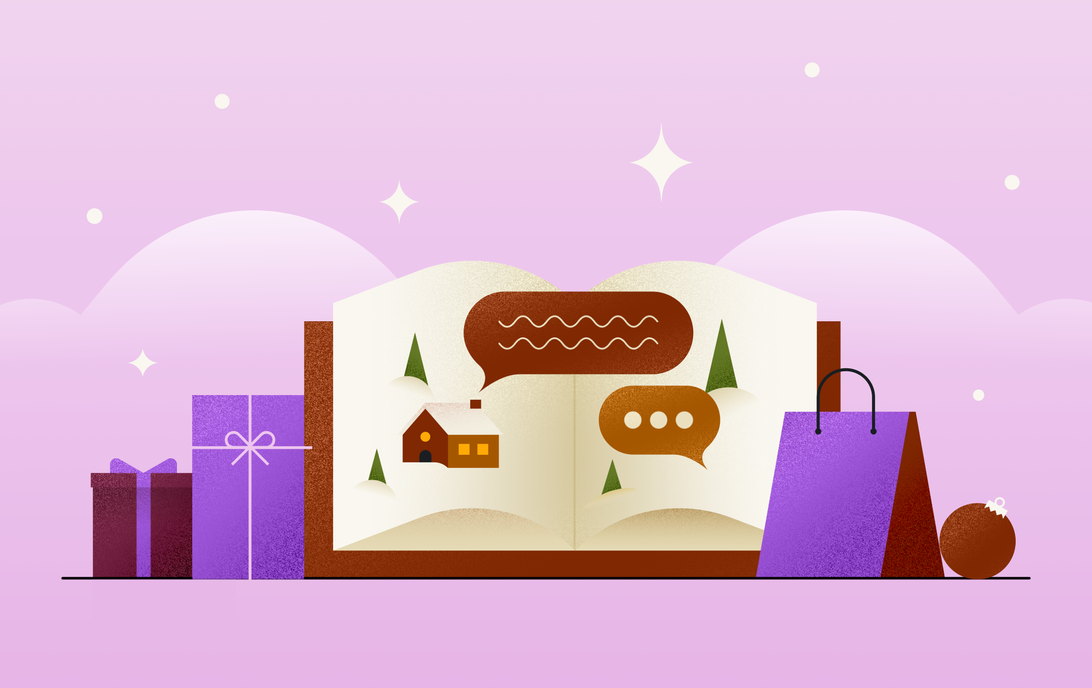 Book with holiday illustrations