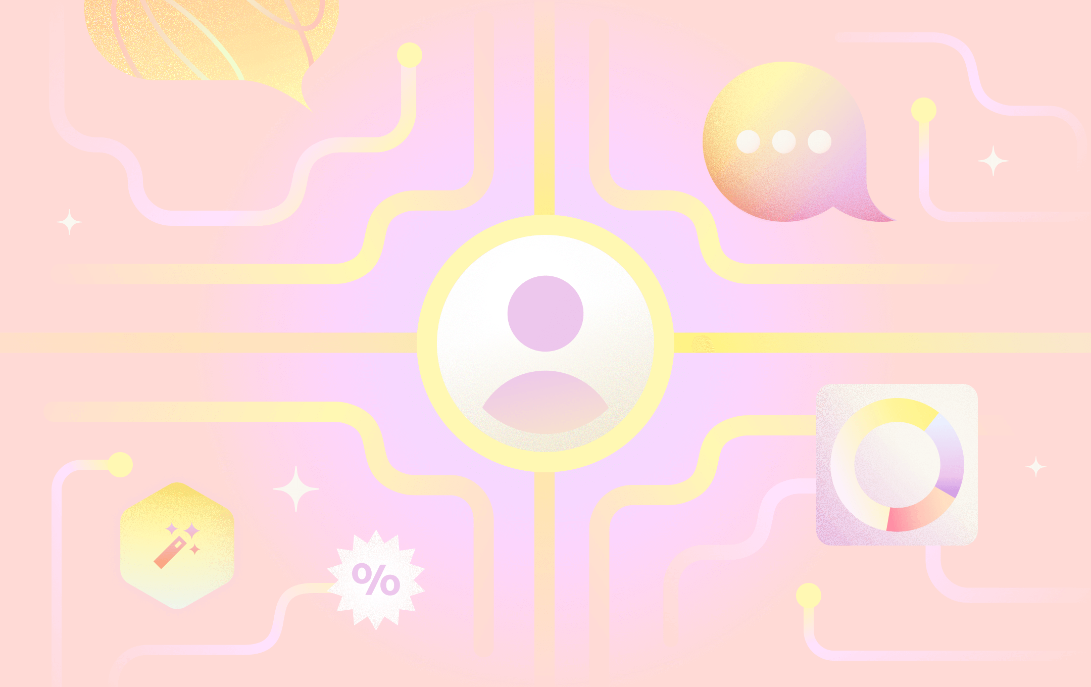 An illustration showing a customer profile for marketing