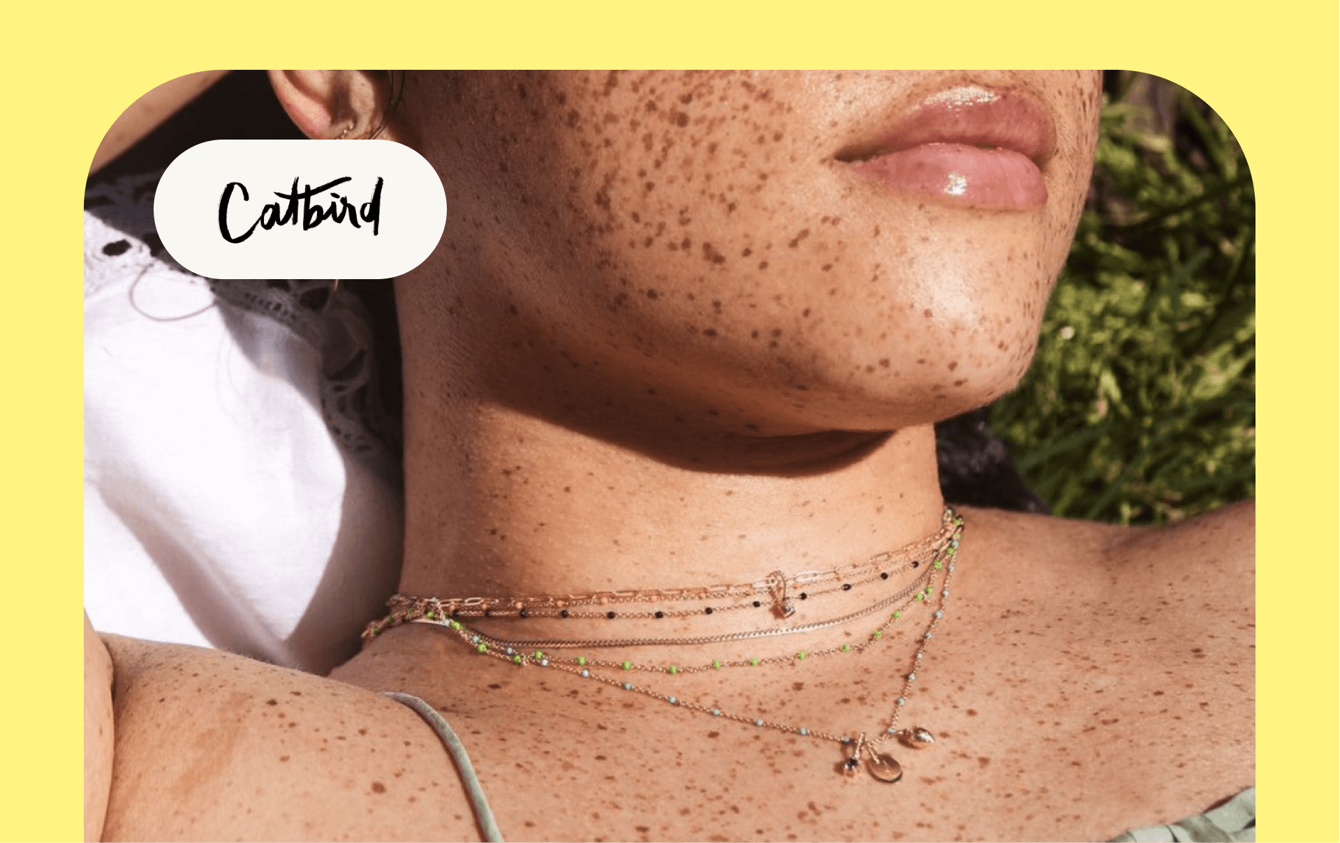 Catbird brand photo featuring a model wearing jewelry