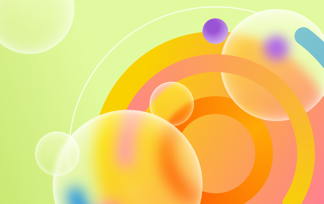illustration of colorful bubbles and circles