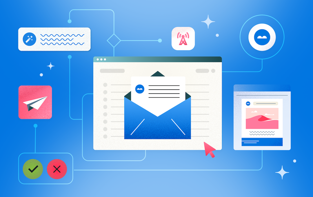 An illustration demonstrating trends in email marketing