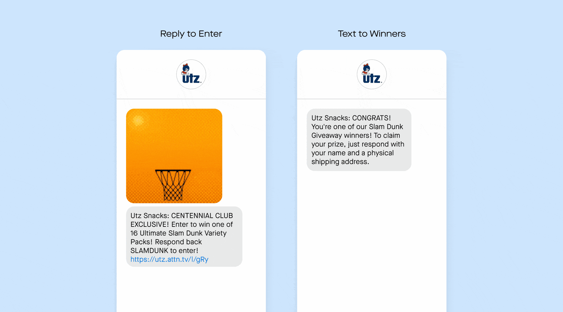 utz keyword message