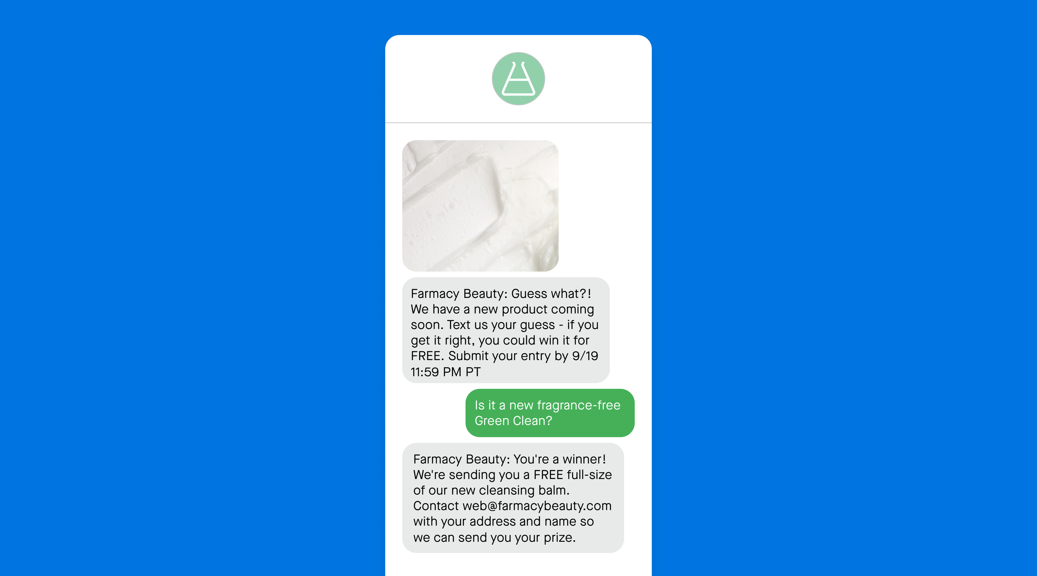 Farmacy Beauty conversational marketing example