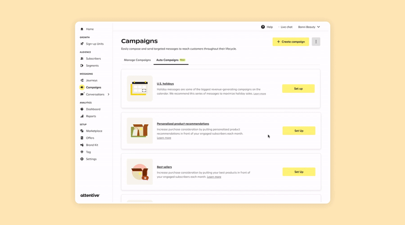 Automated Campaigns for SMS