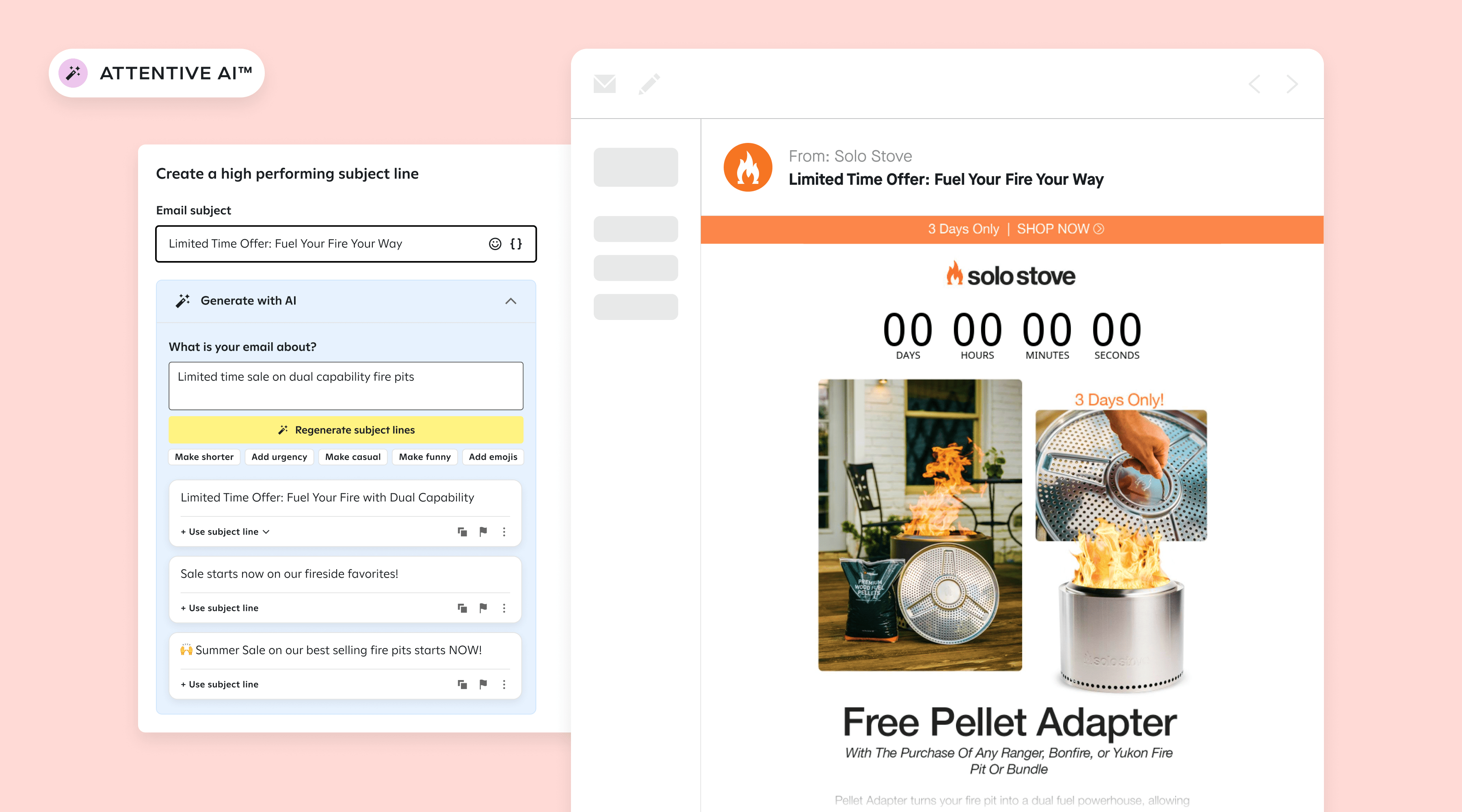 example of an email campaign subject line powered by Attentive AI™
