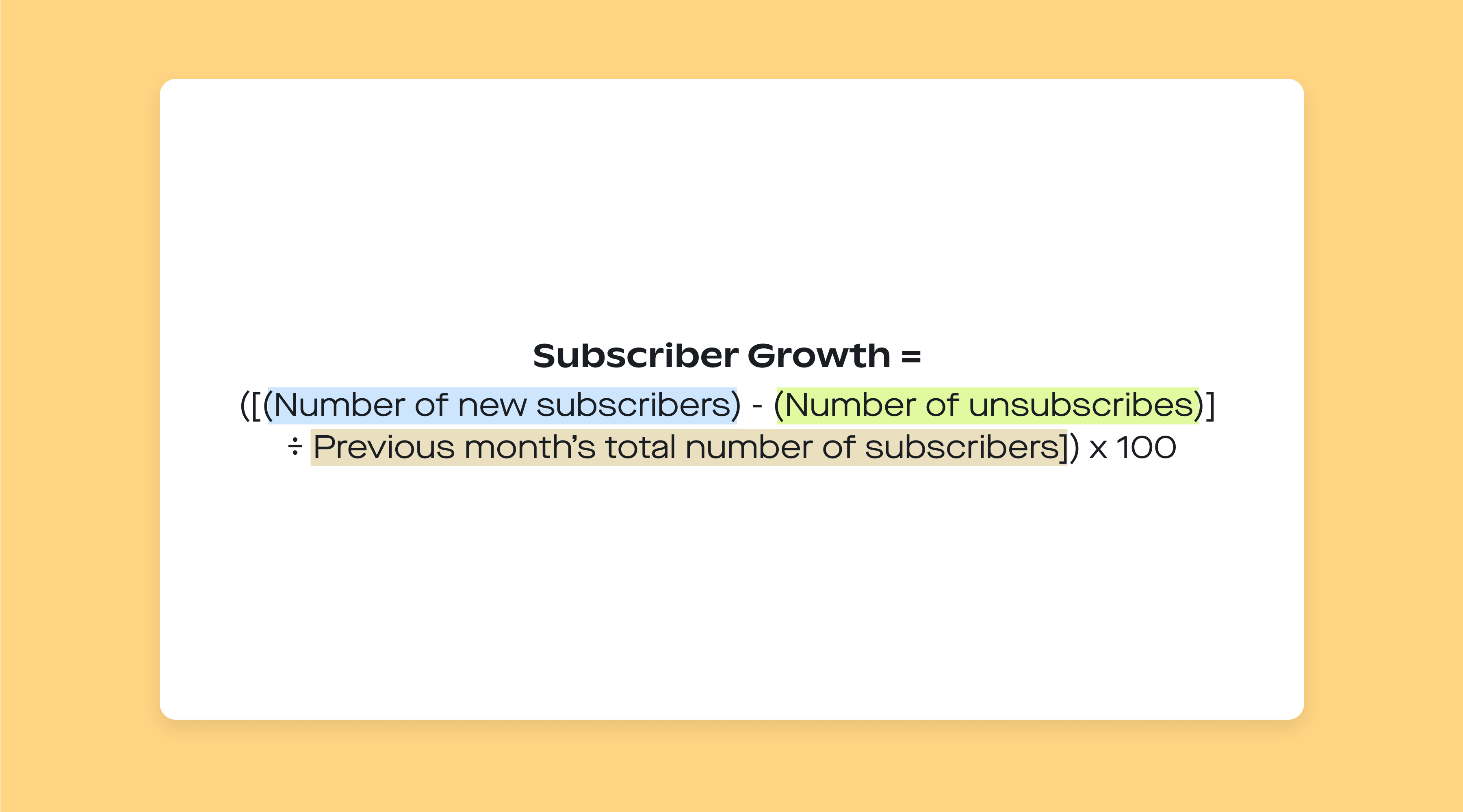 Subscriber growth formula