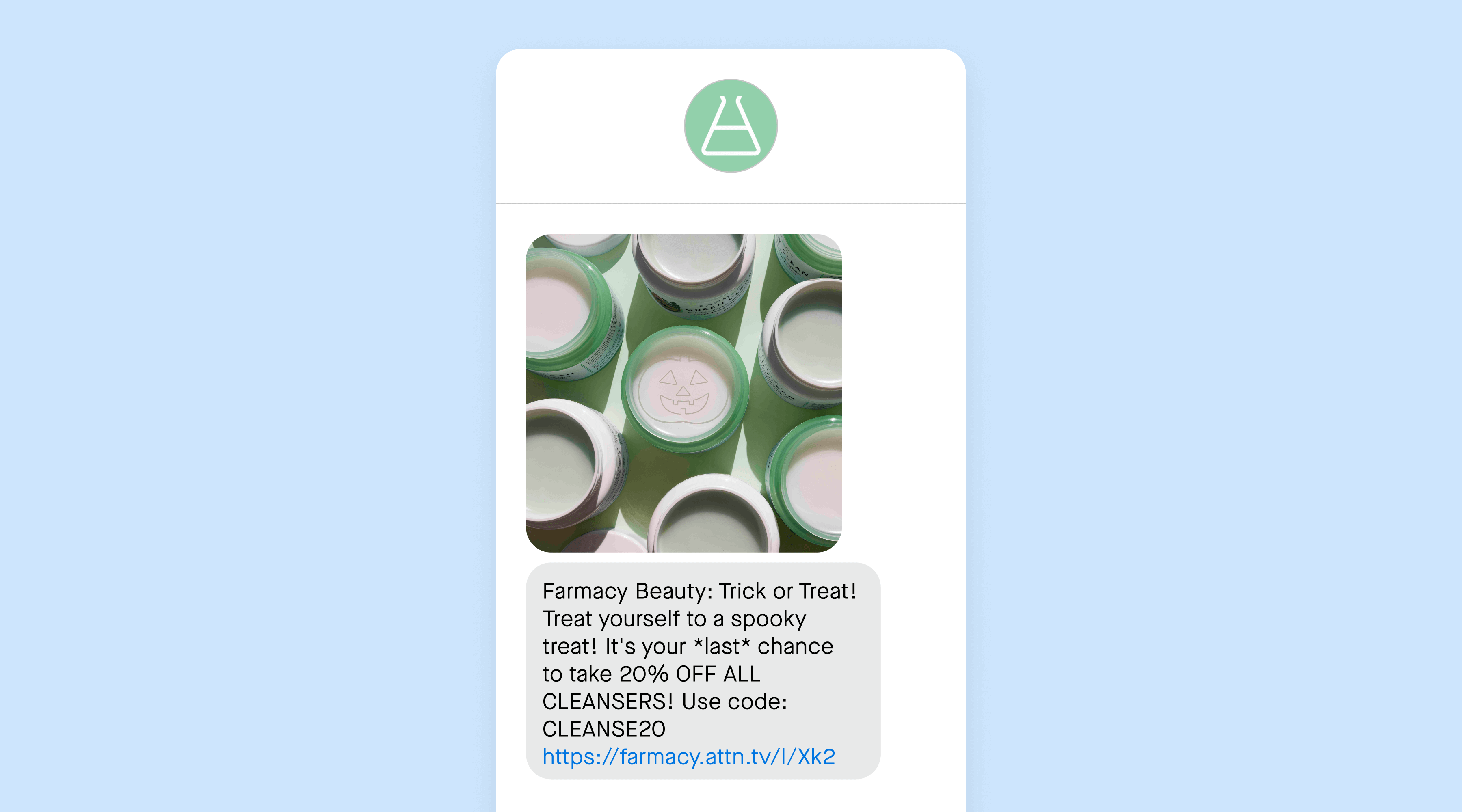 20% off coupon text message