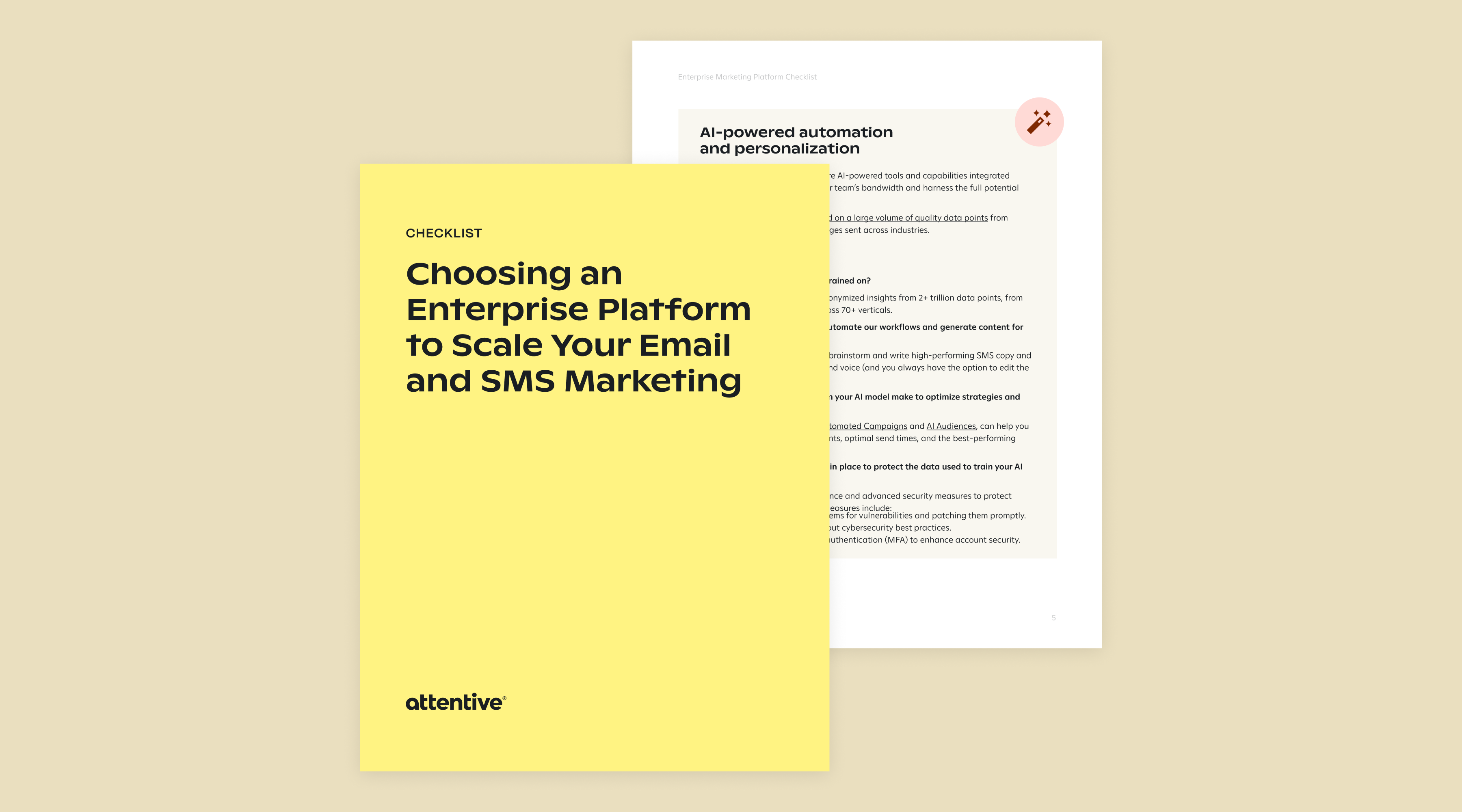 image shows a checklist for choosing an enterprise platform to scale your email and SMS marketing