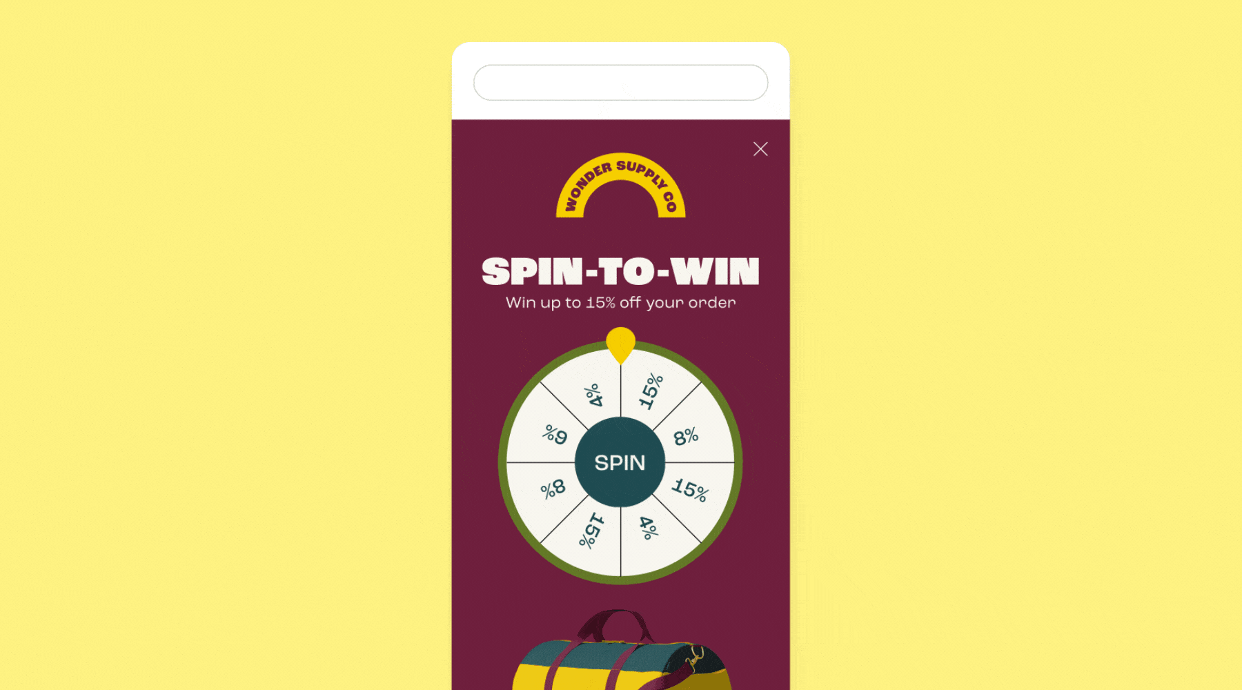 spin-to-win sign-up units