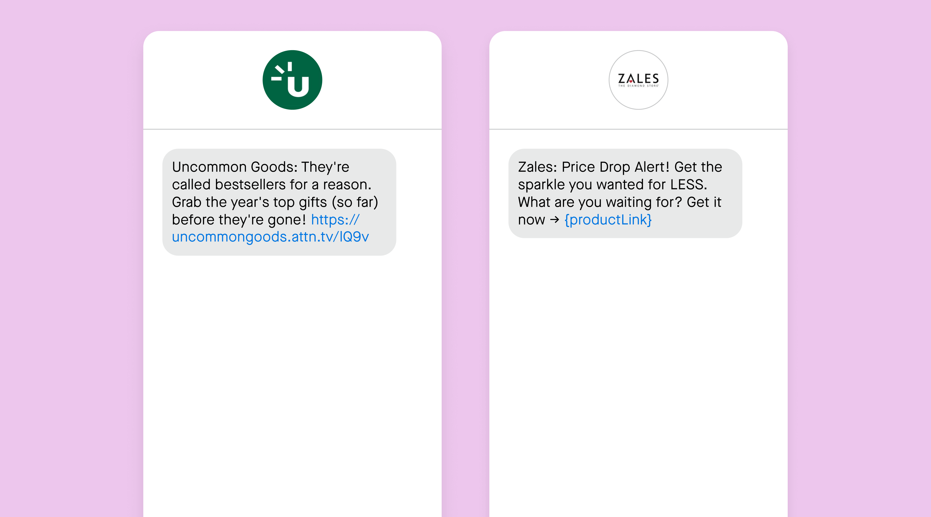 Price drop alert SMS marketing examples