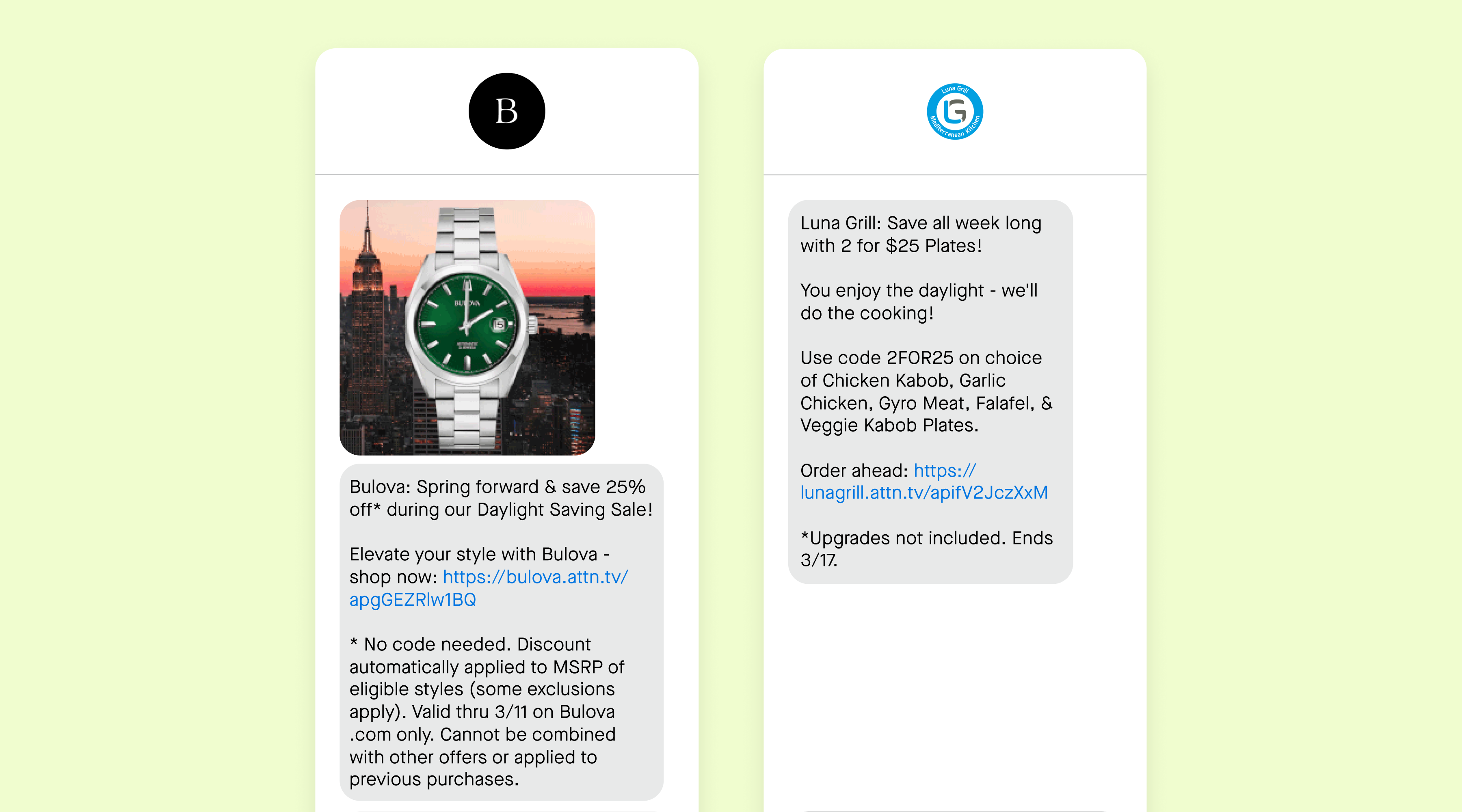 SMS campaigns for Daylight Savings