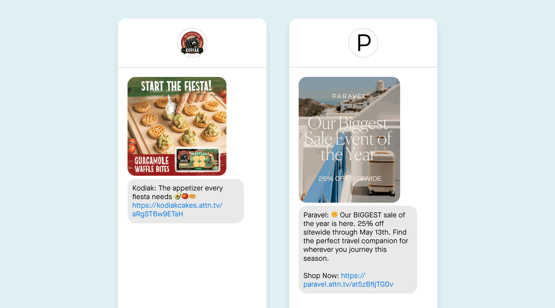 Examples of MMS marketing messages