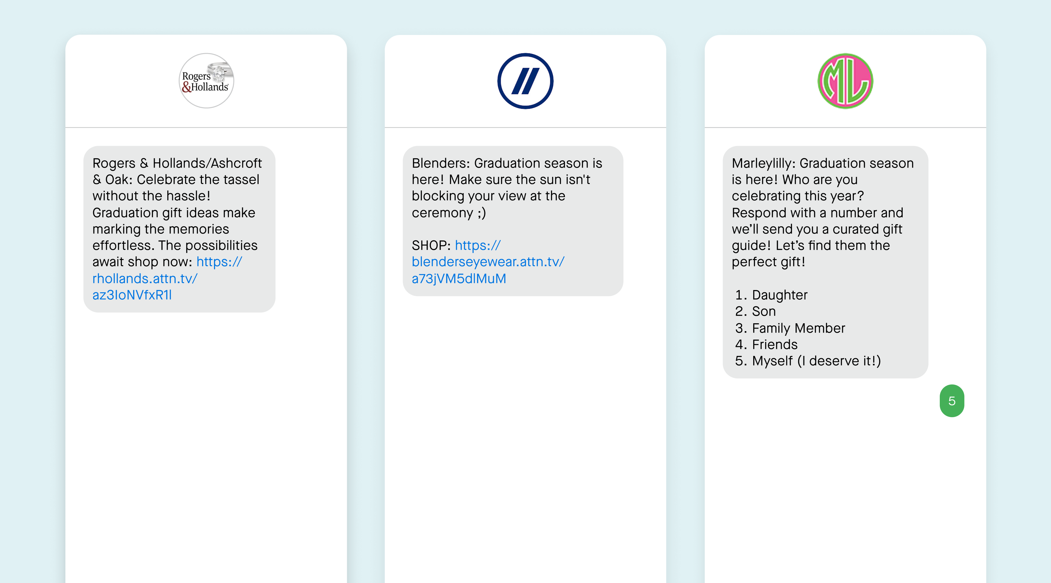 Three SMS marketing campaigns for graduation season