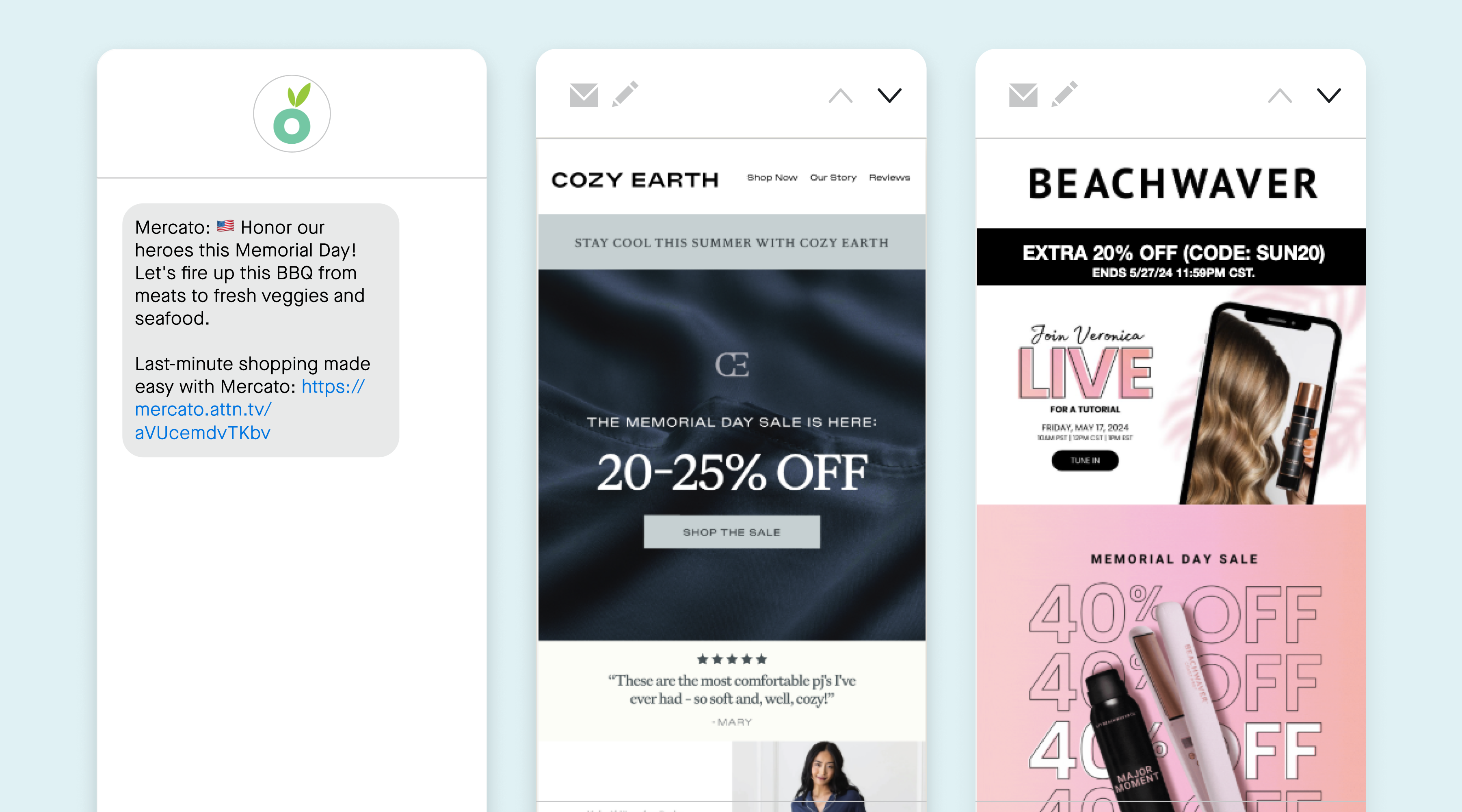 Three examples of Memorial Day marketing campaigns