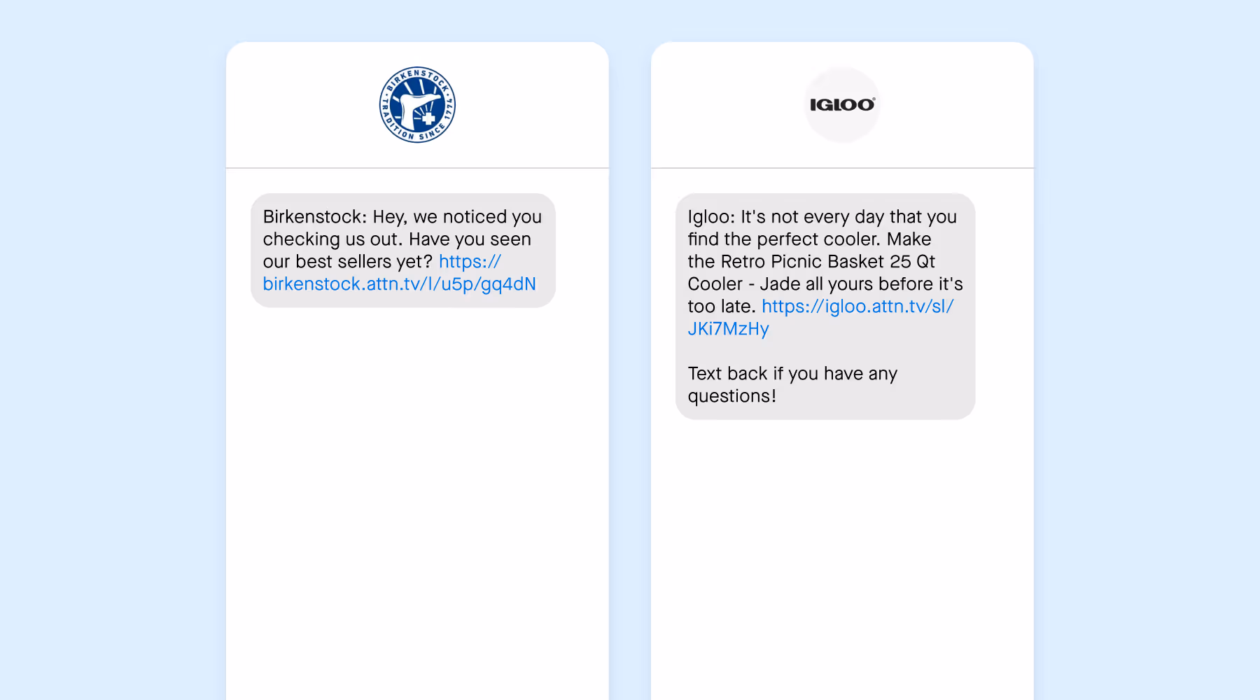 SMS abandonment journey examples