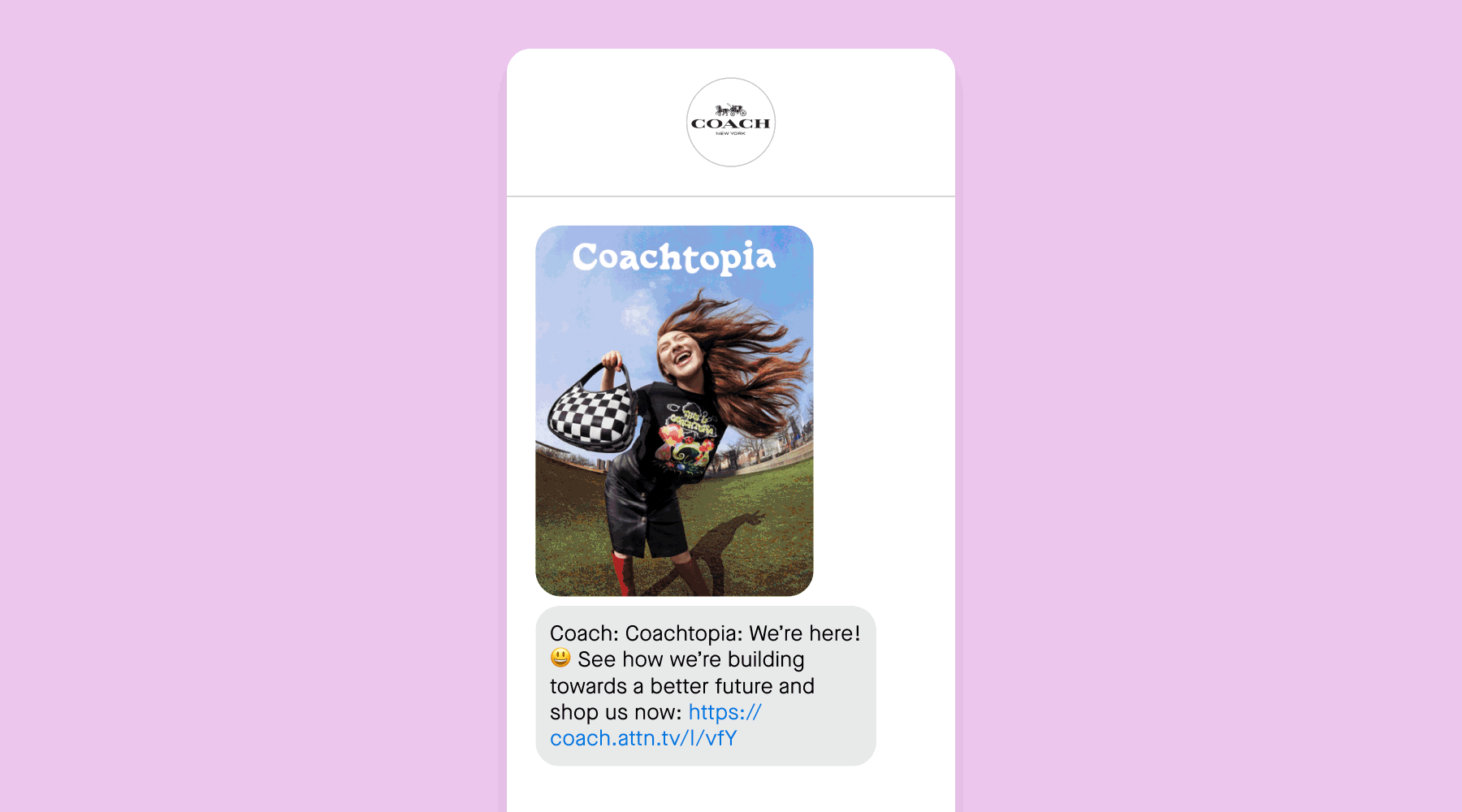 Coachtopia announcement text message