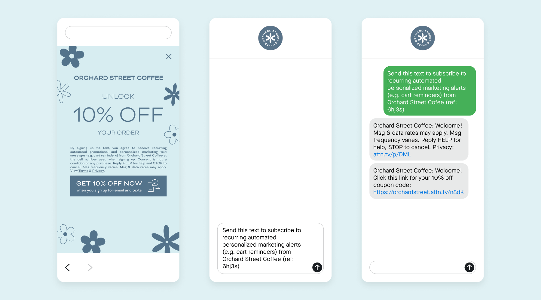 SMS marketing list growth welcome flow