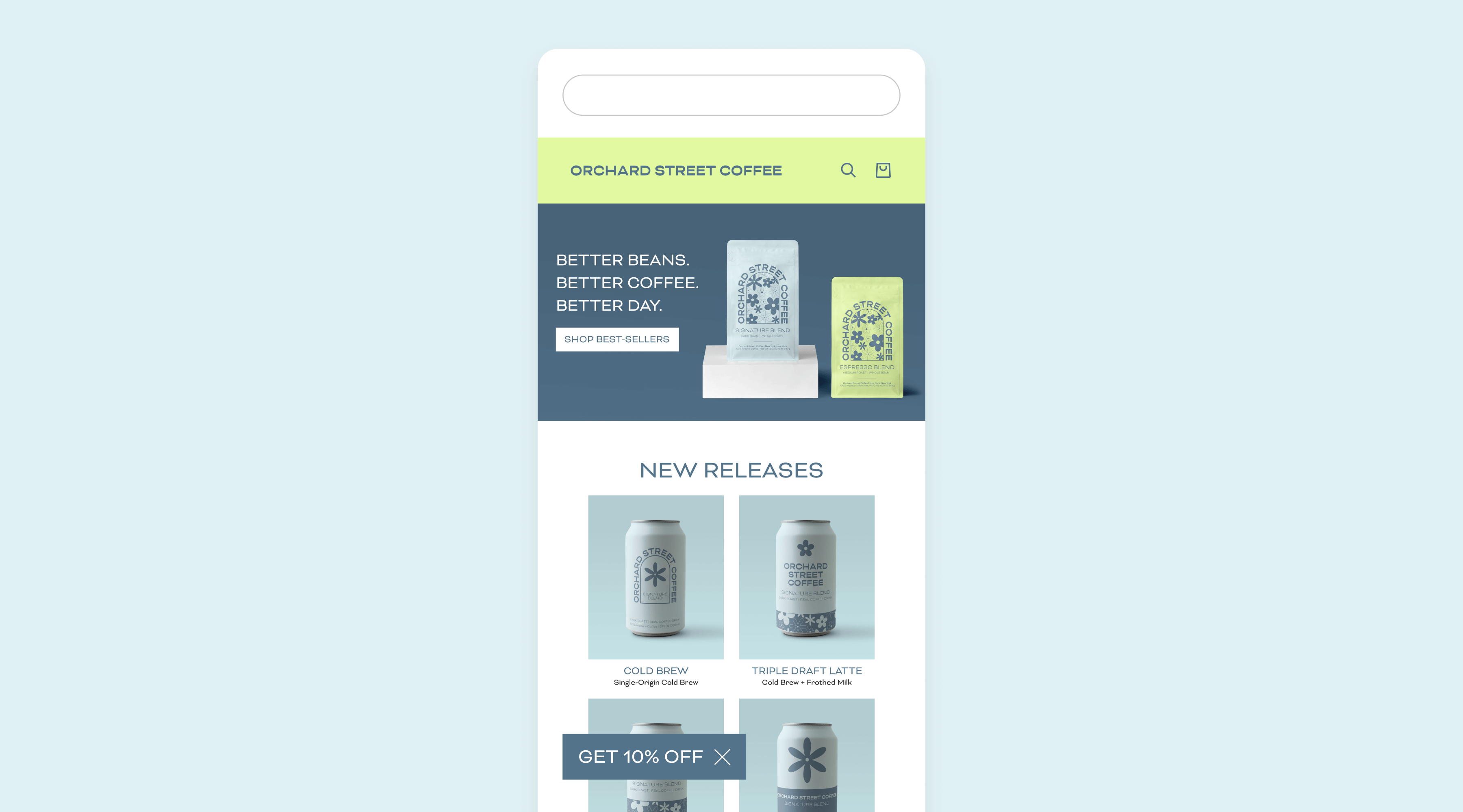 SMS marketing bubble sign-up unit example