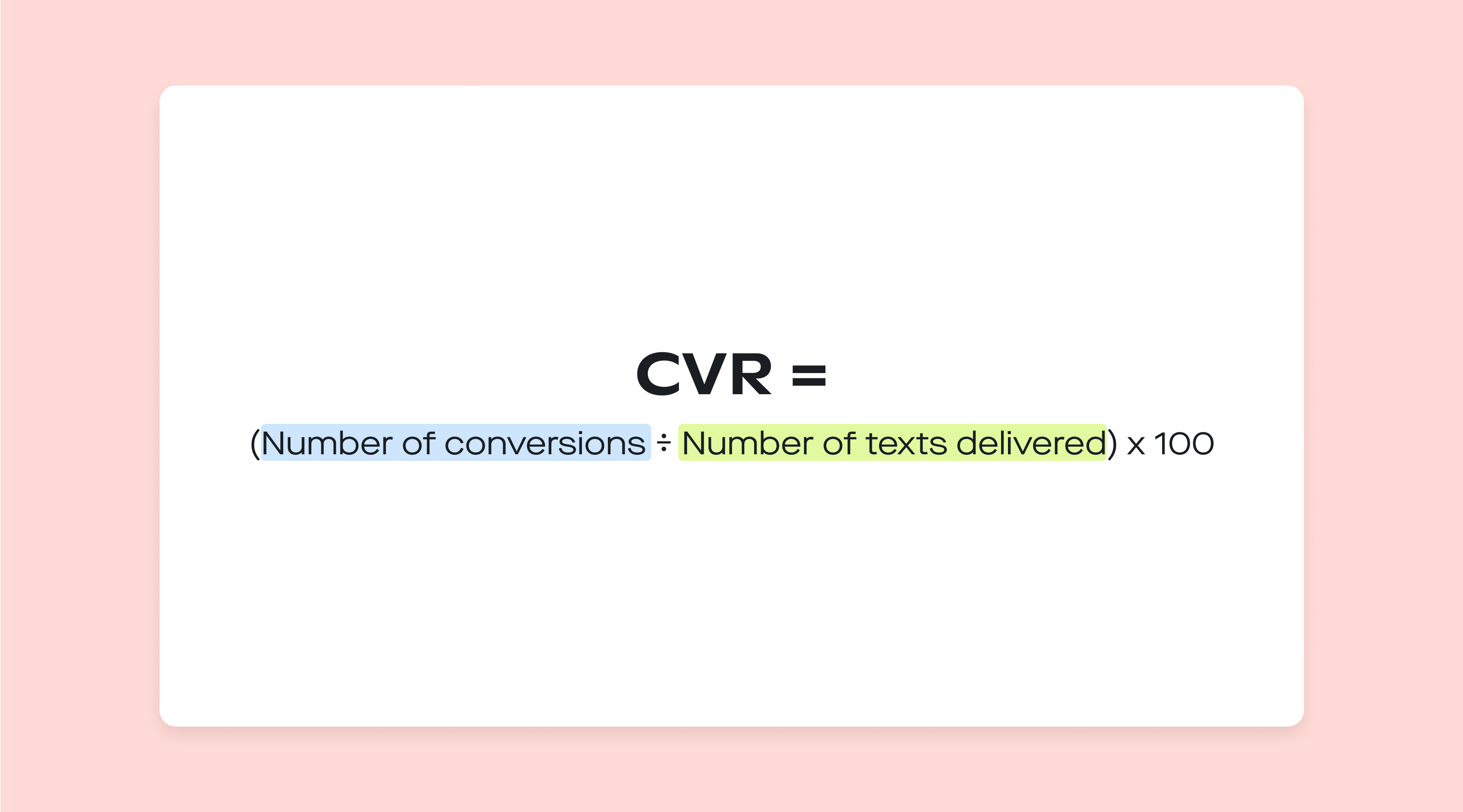 Conversion rate formula