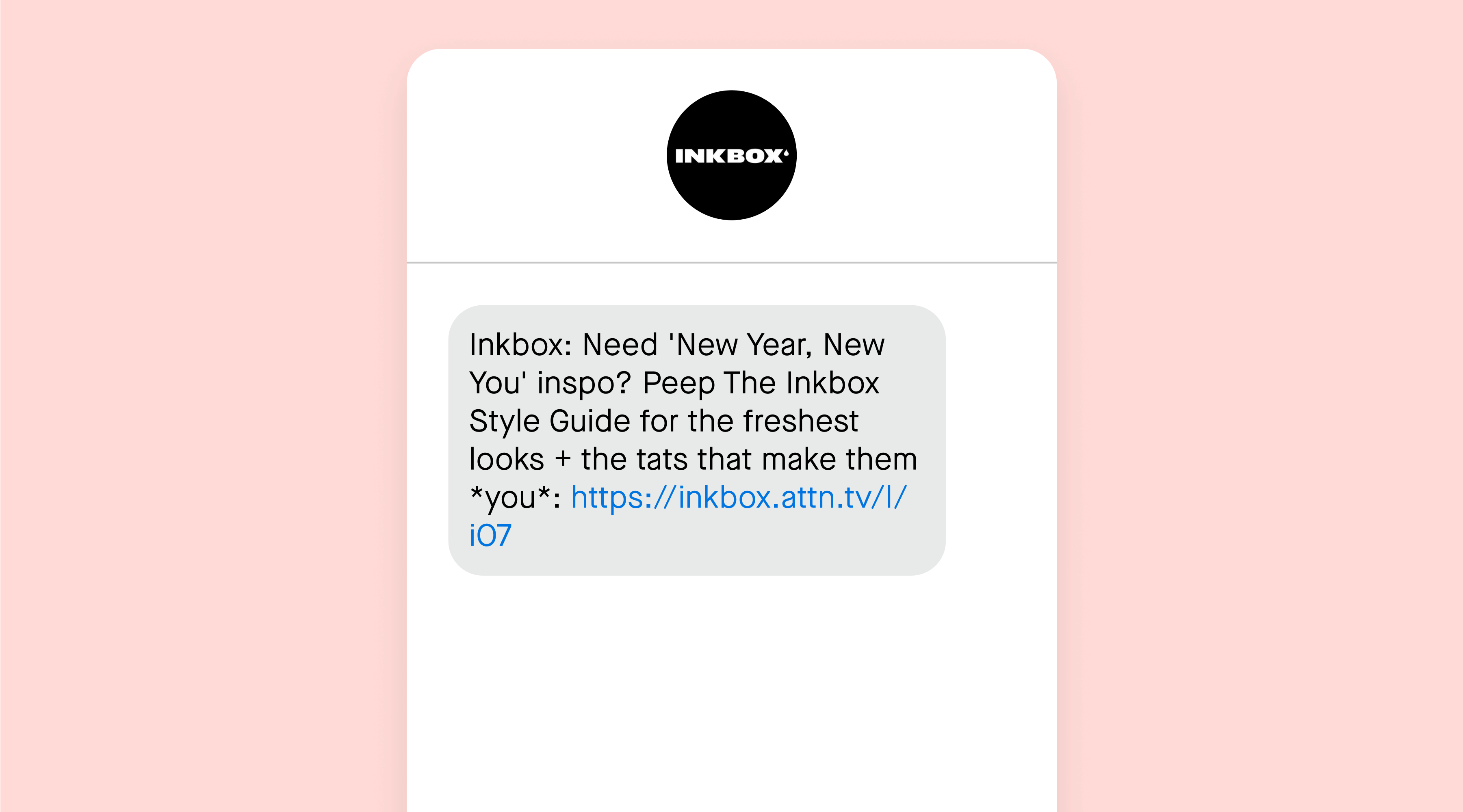 Inkbox style guide text messaging example