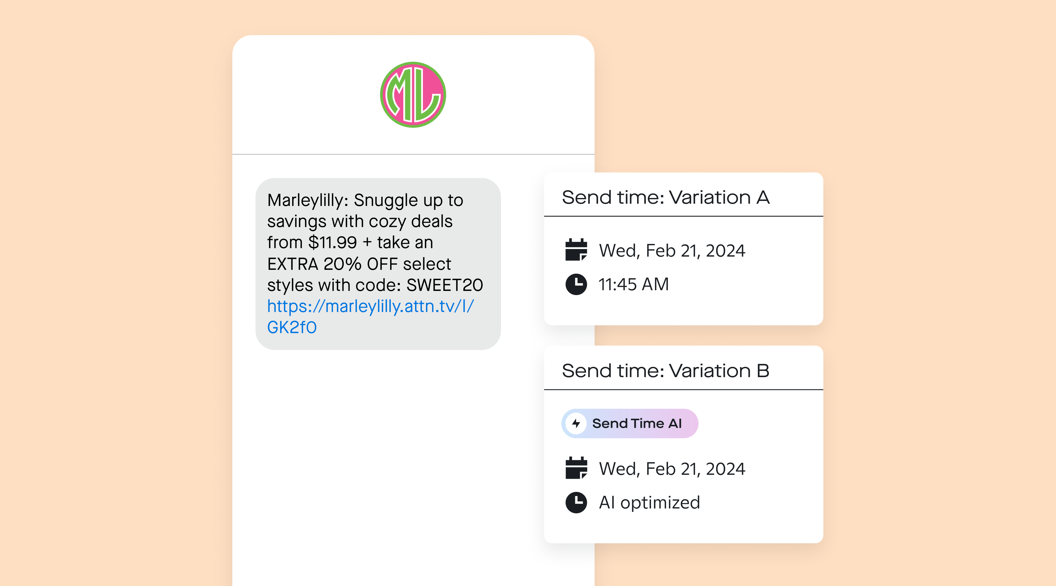 Brand uses AI to AB test their send times