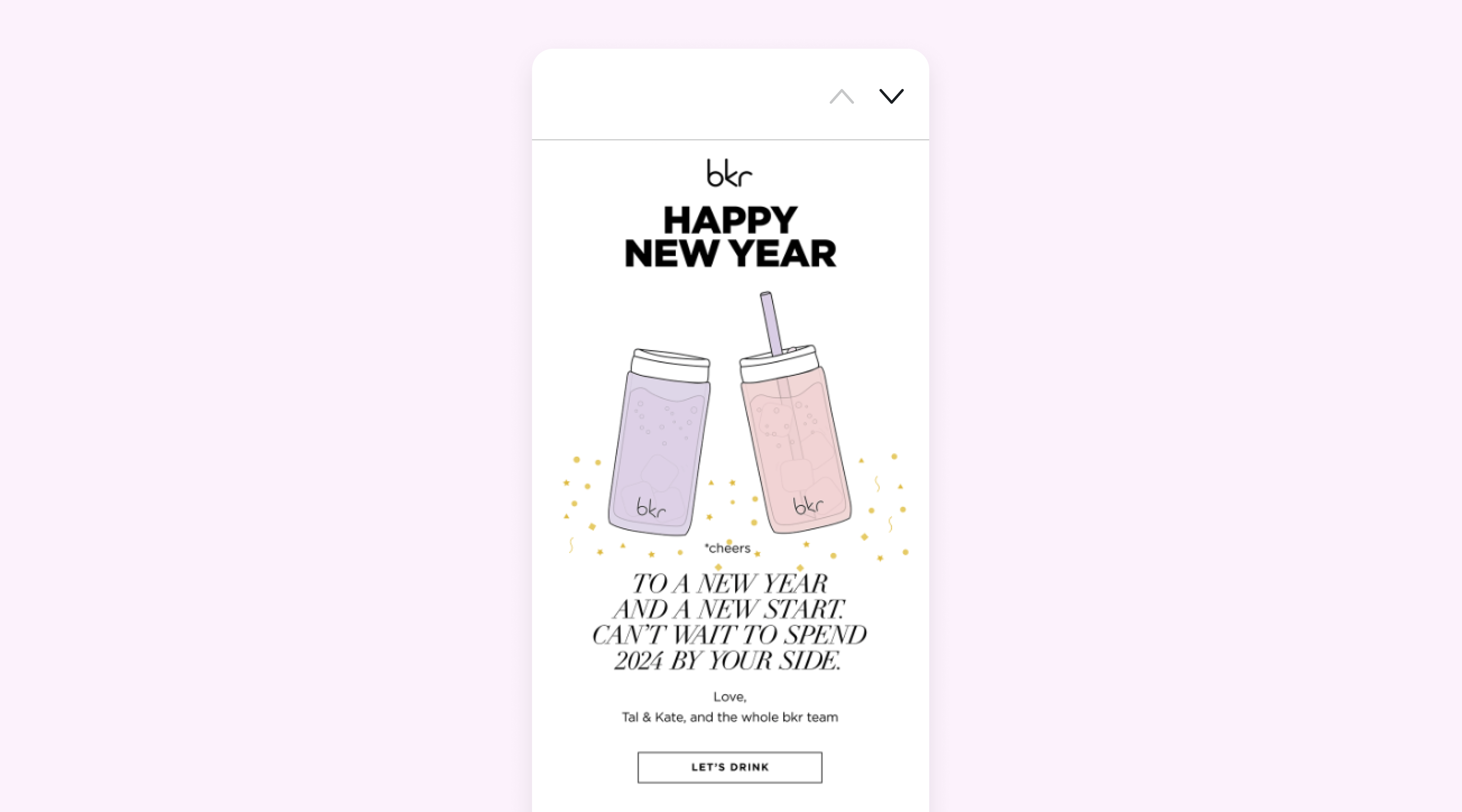 A happy New Year email from bkr