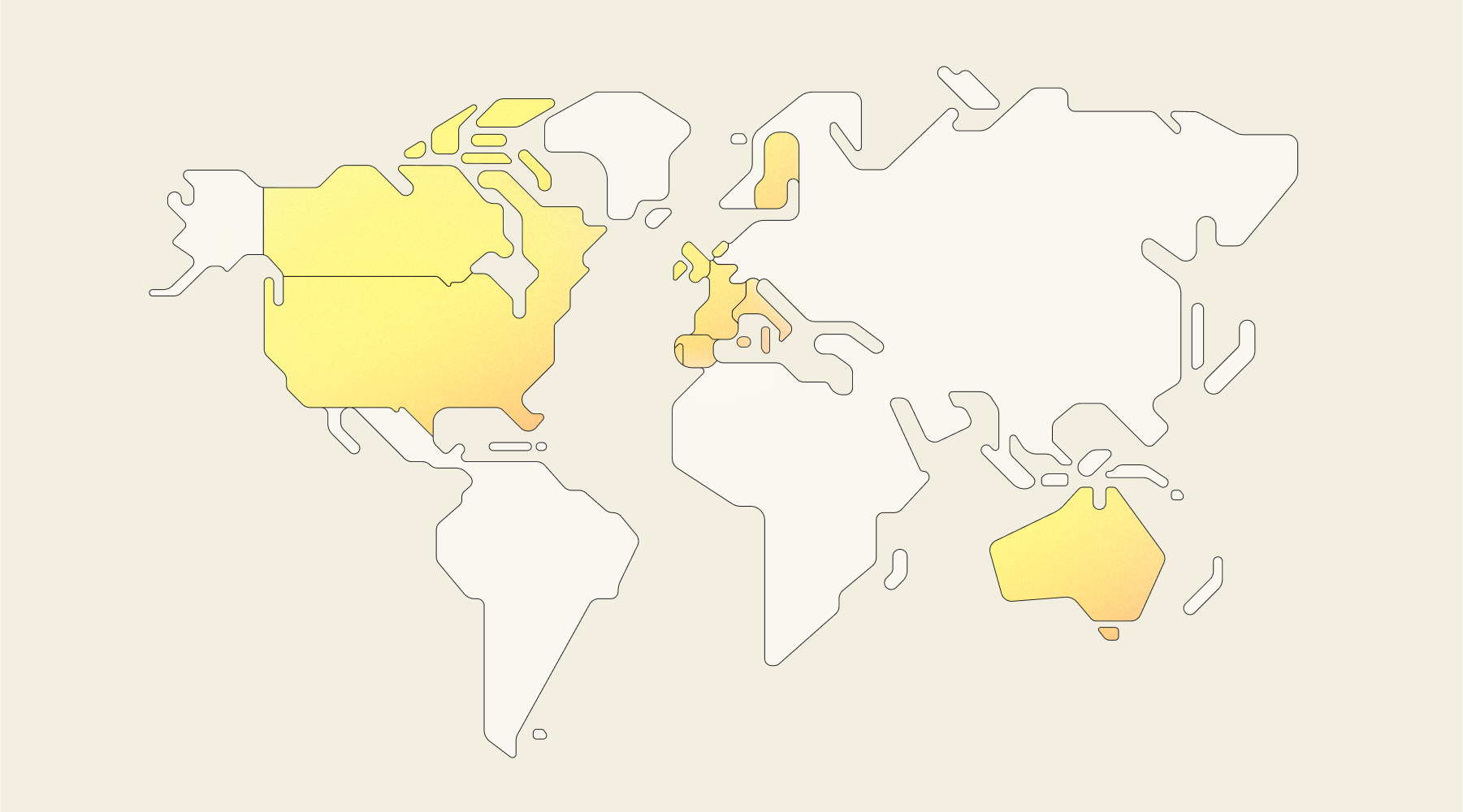 map of supported countries