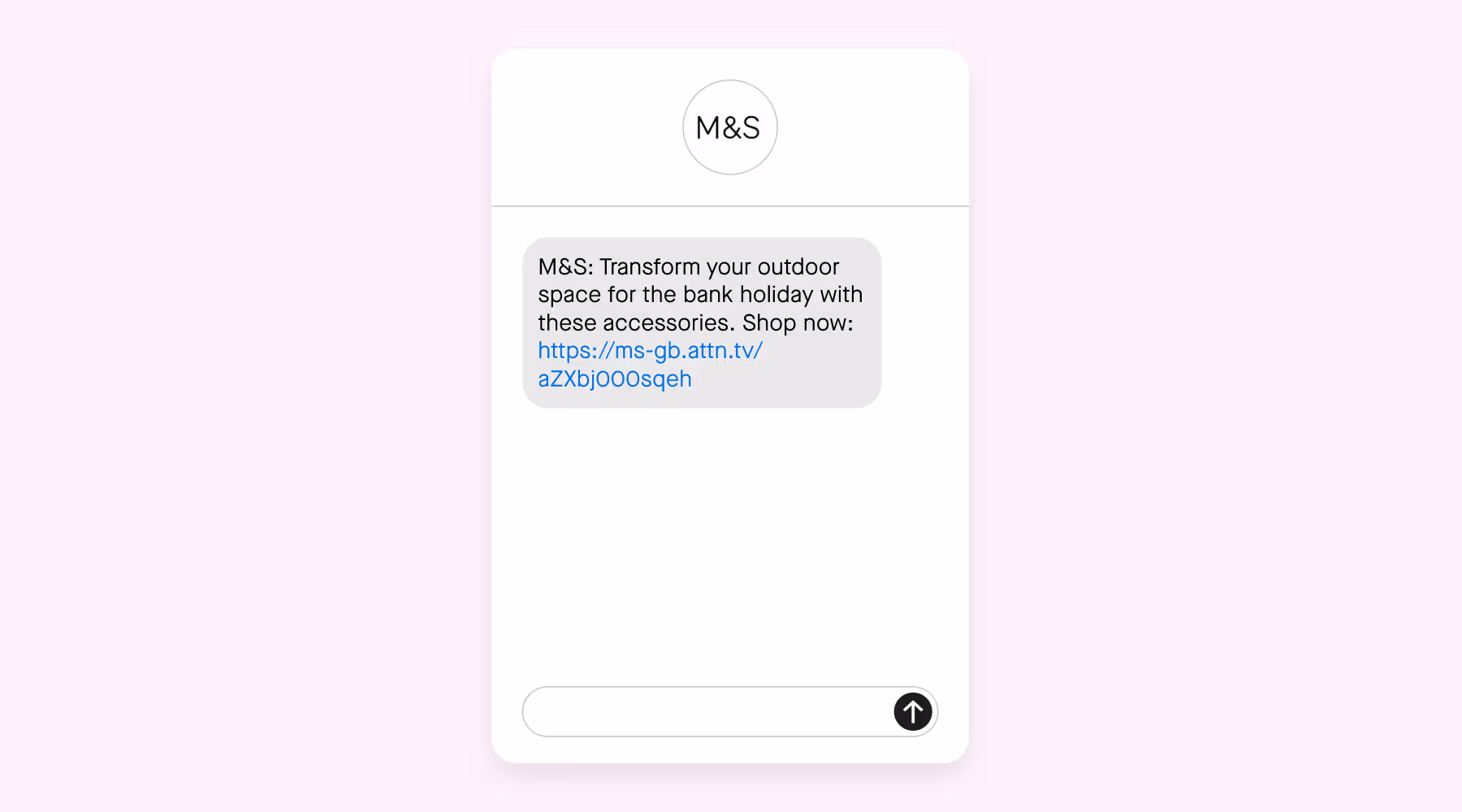M&S bank holiday SMS message