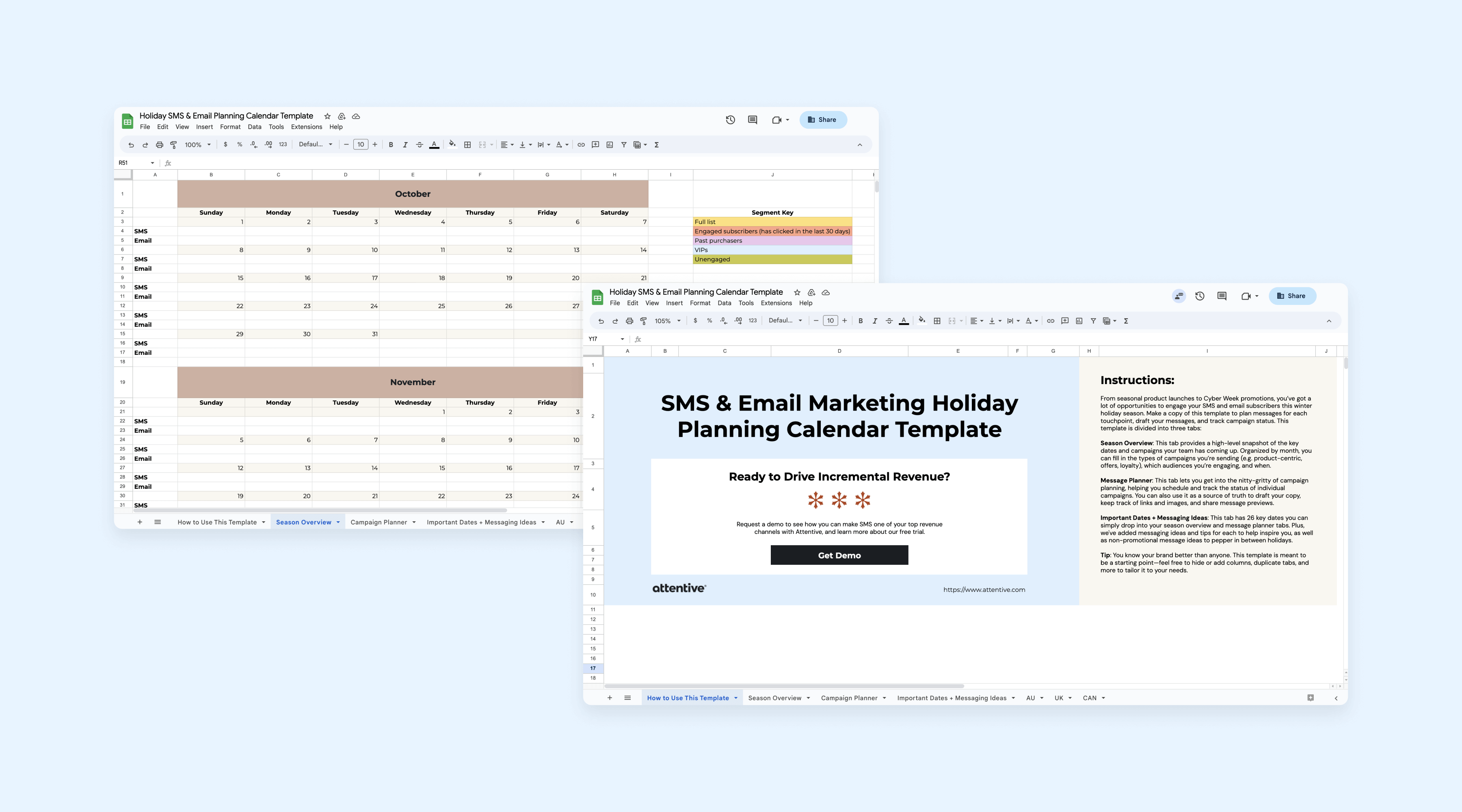 holiday planning calendar