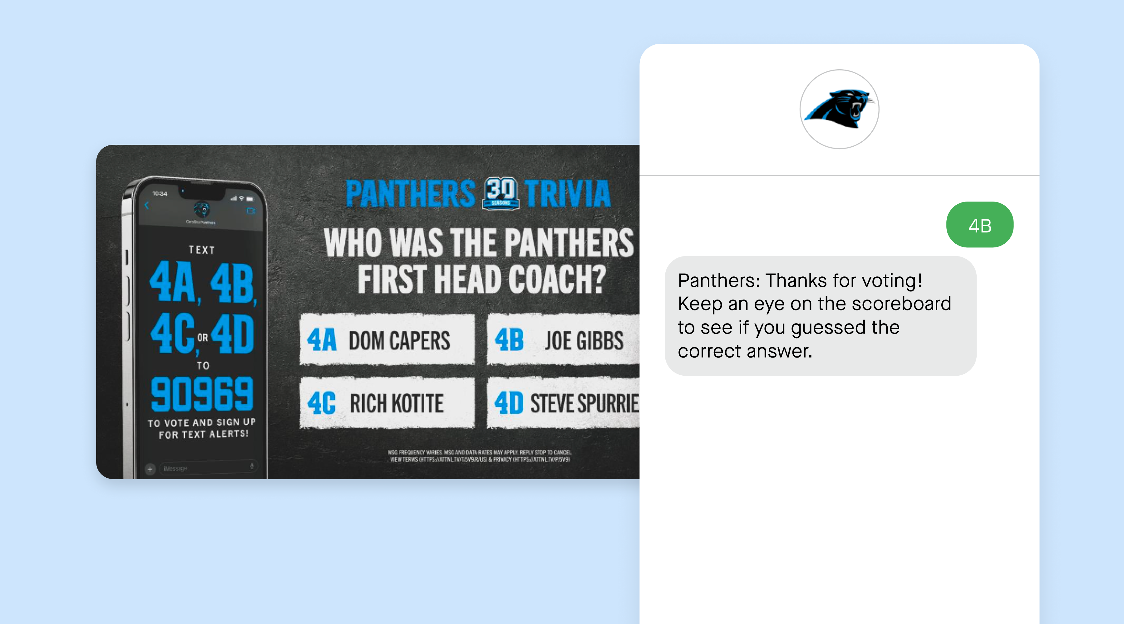 Carolina Panthers in-game trivia activation 