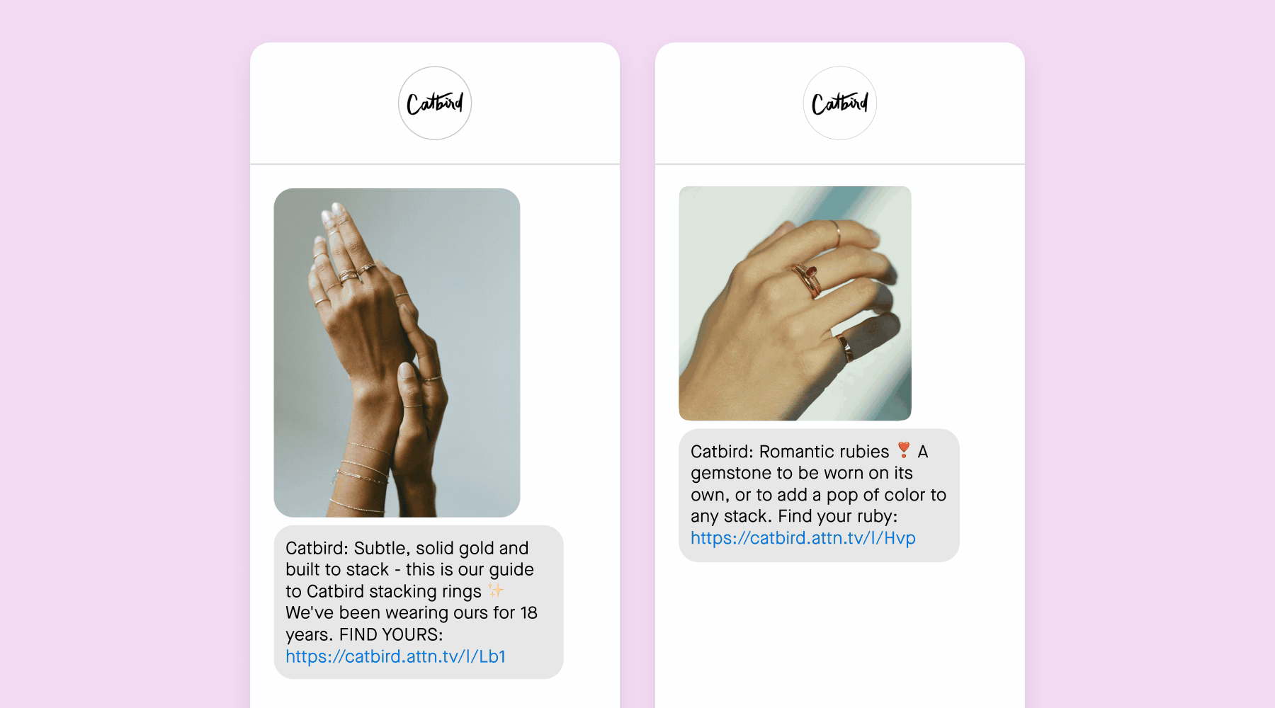 SMS campaign examples from Catbird