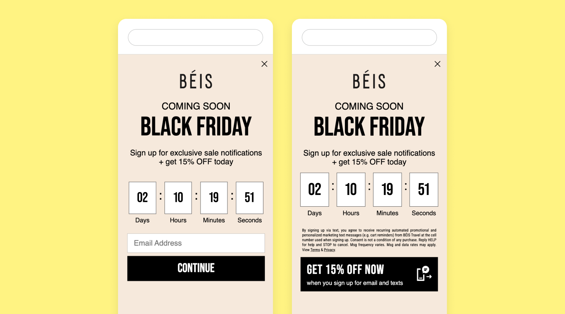 BEIS Cyber Week 2023 SMS and email sign-up unit