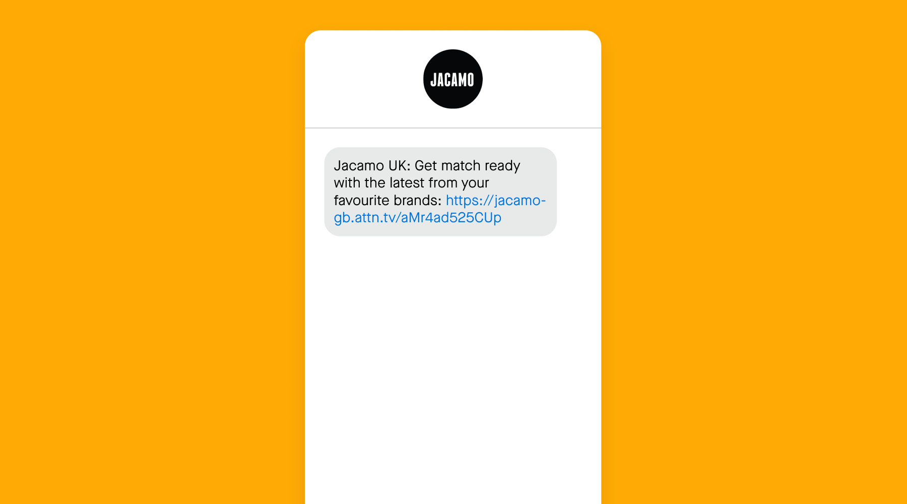 Jacamo UK football marketing text