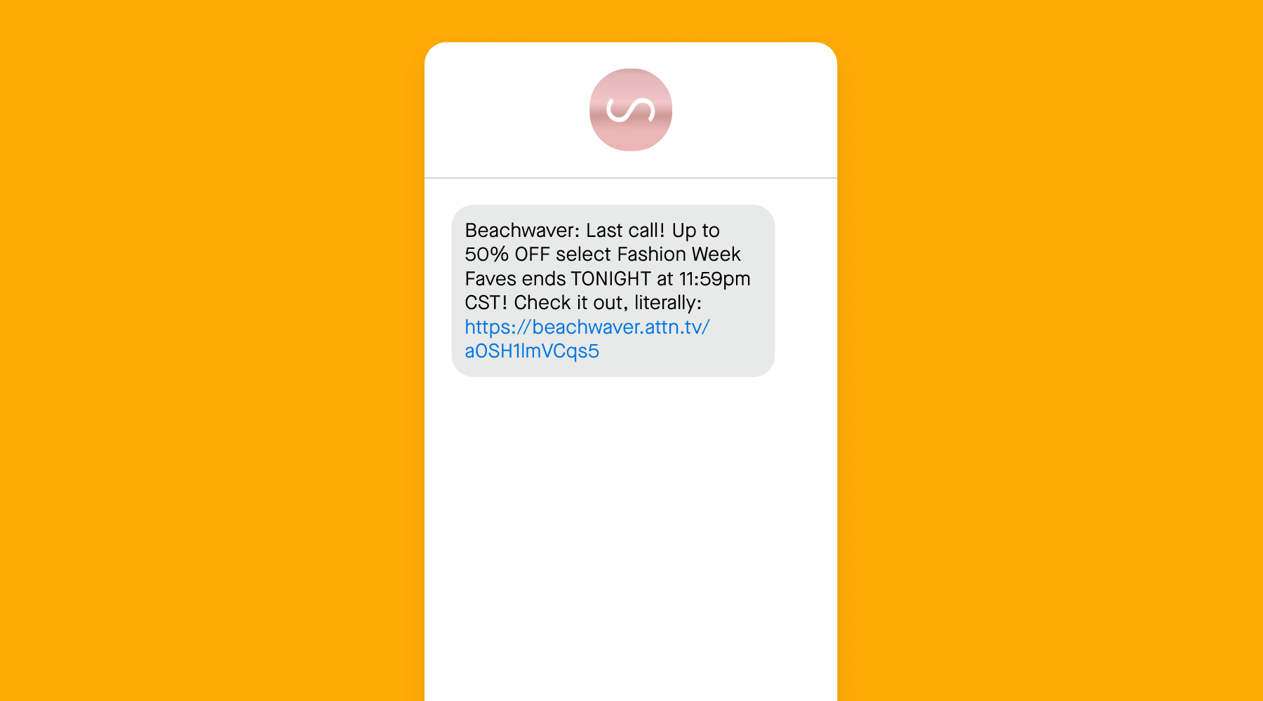 Beachwaver Fashion Week marketing text