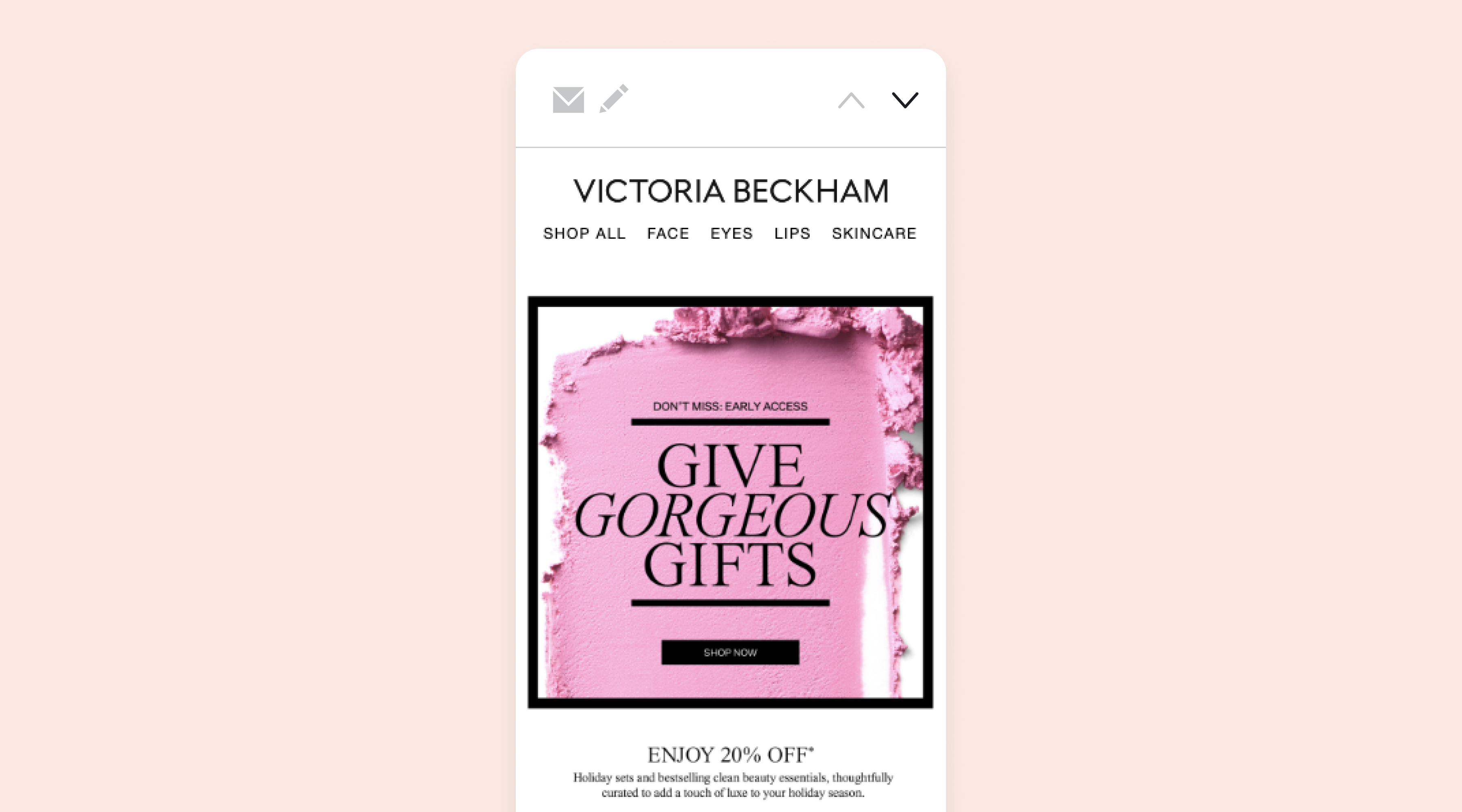 An email for early access to Black Friday deals from Victoria Beckham