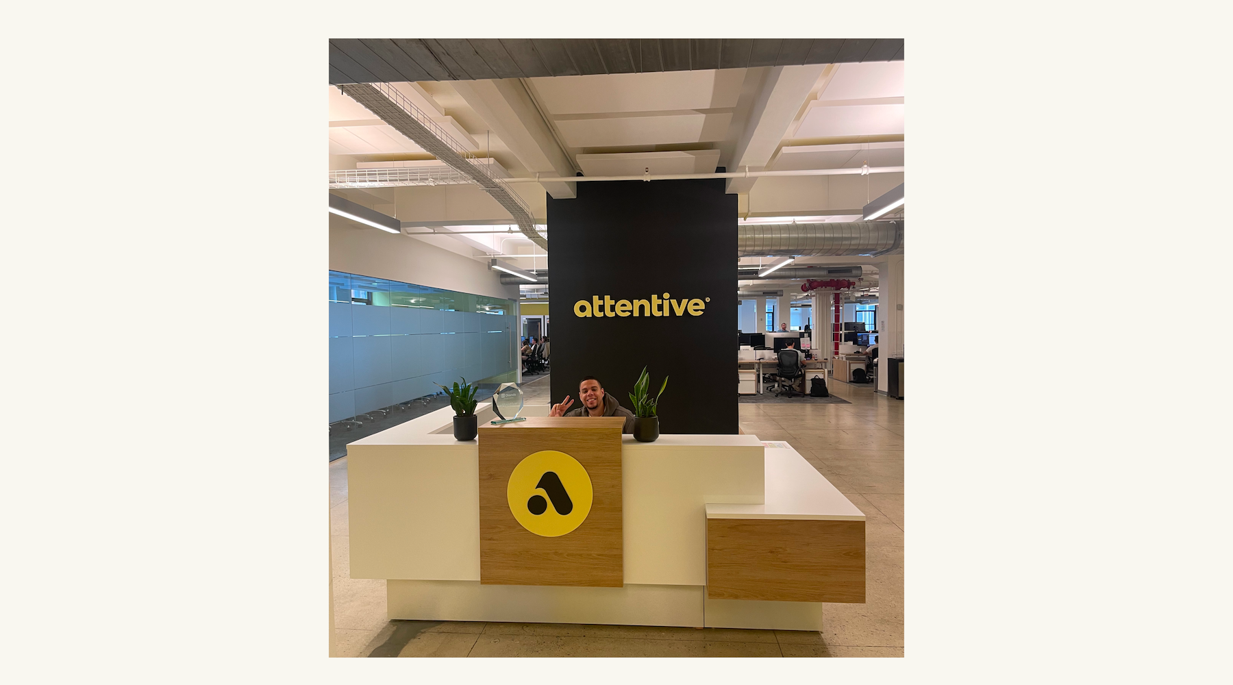 A warm welcome at Attentive's New York office